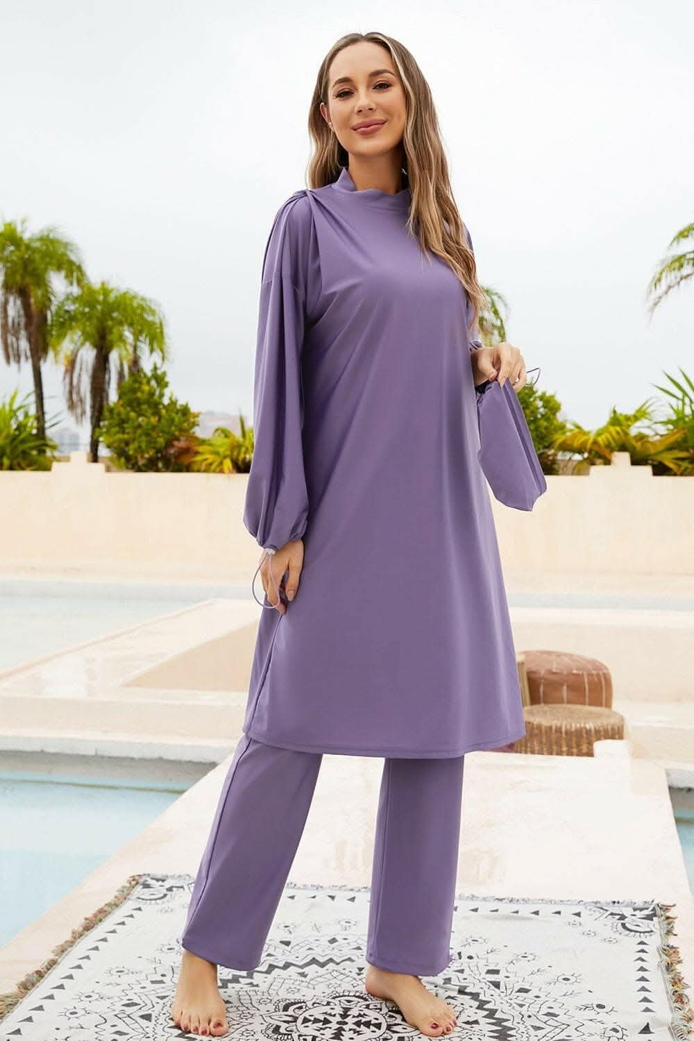 Stylish drawstring swim set