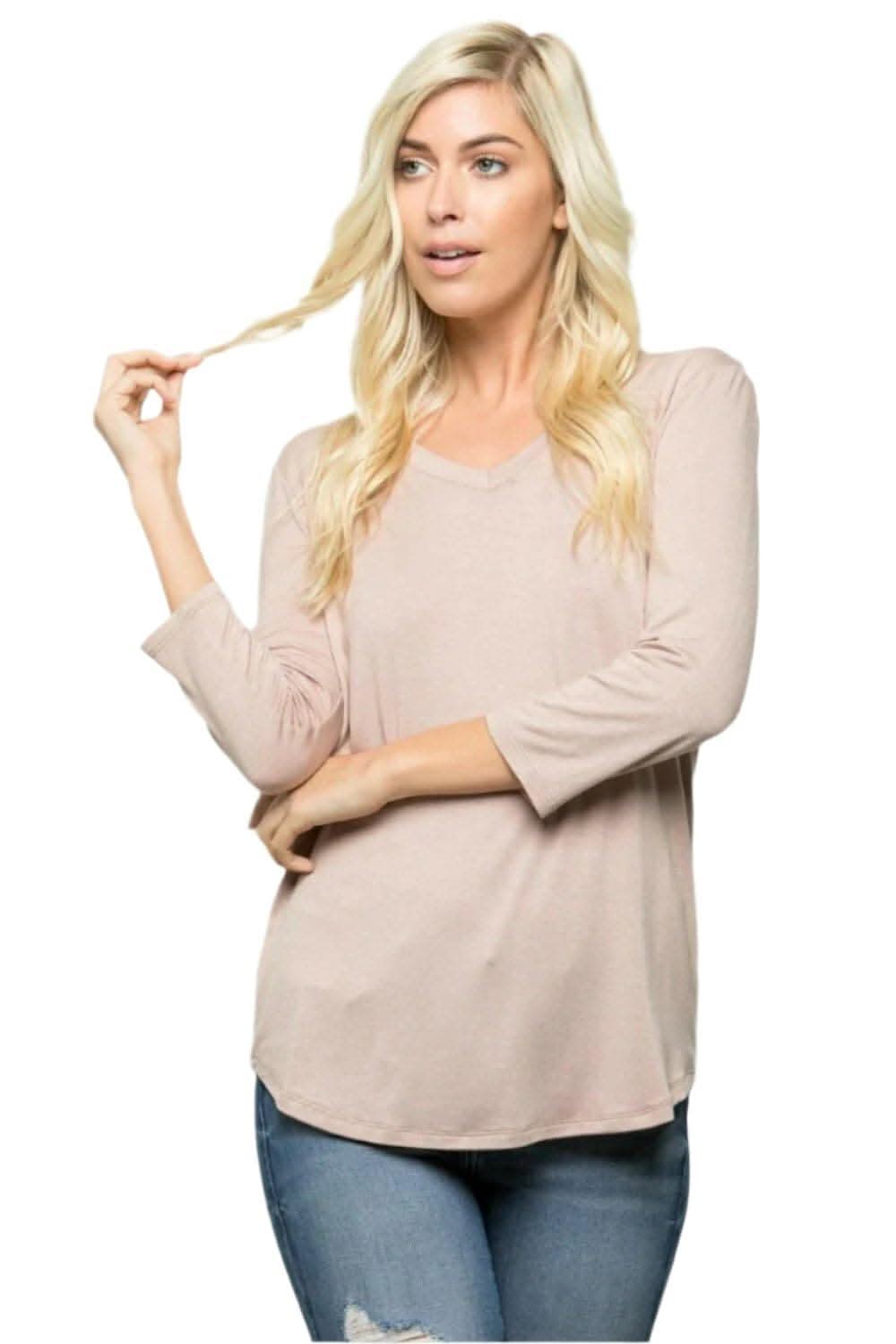Celeste mocha v-neck t-shirt