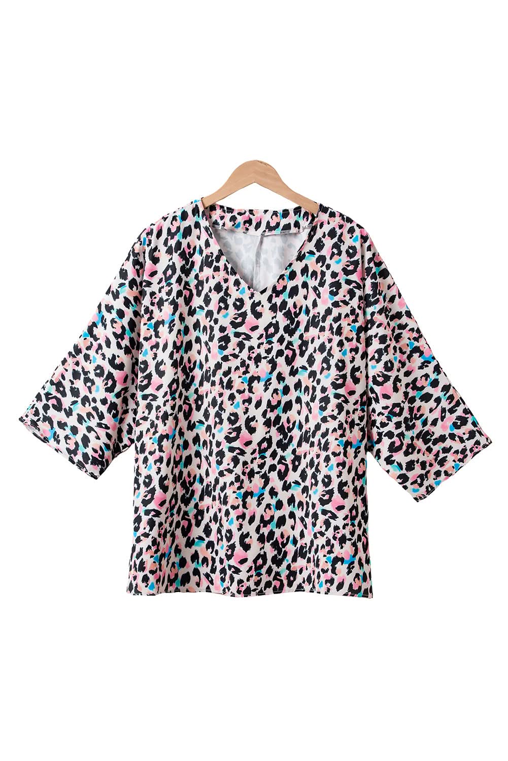 Brown leopard batwing top for plus sizes