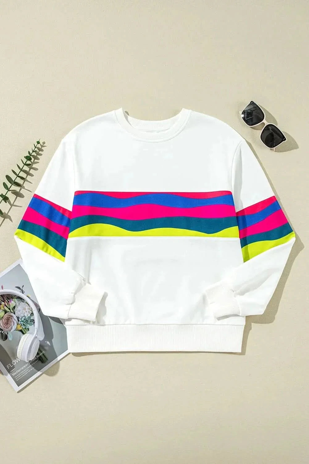 Chic long sleeve contrast top