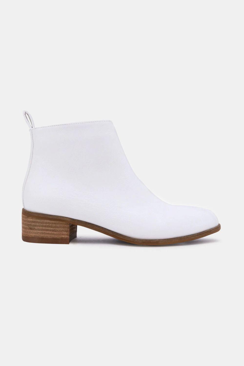 MayFair PU Leather Block Heel Boots