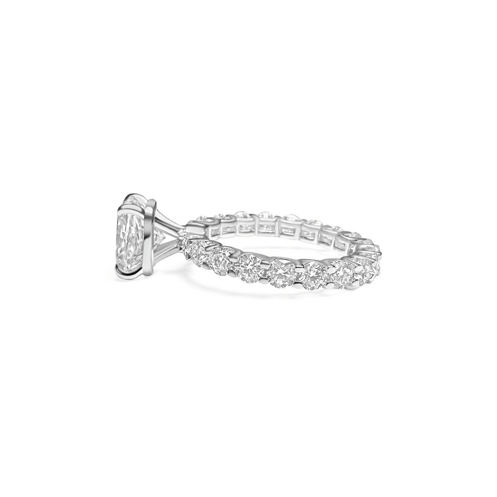 2.5ct Elongated Cushion Cut Eternity Engagement Ring