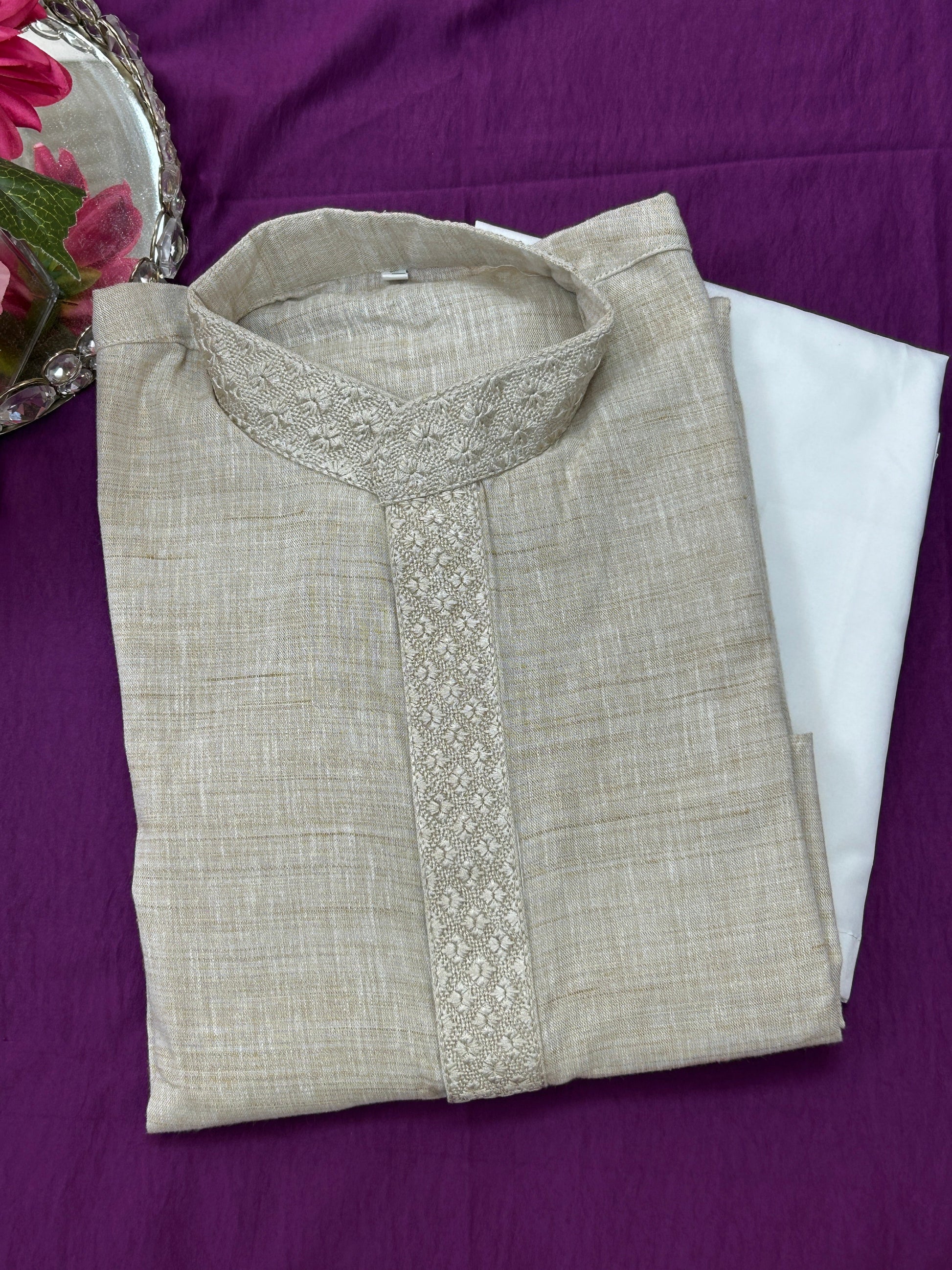 Khadi cotton kurta set