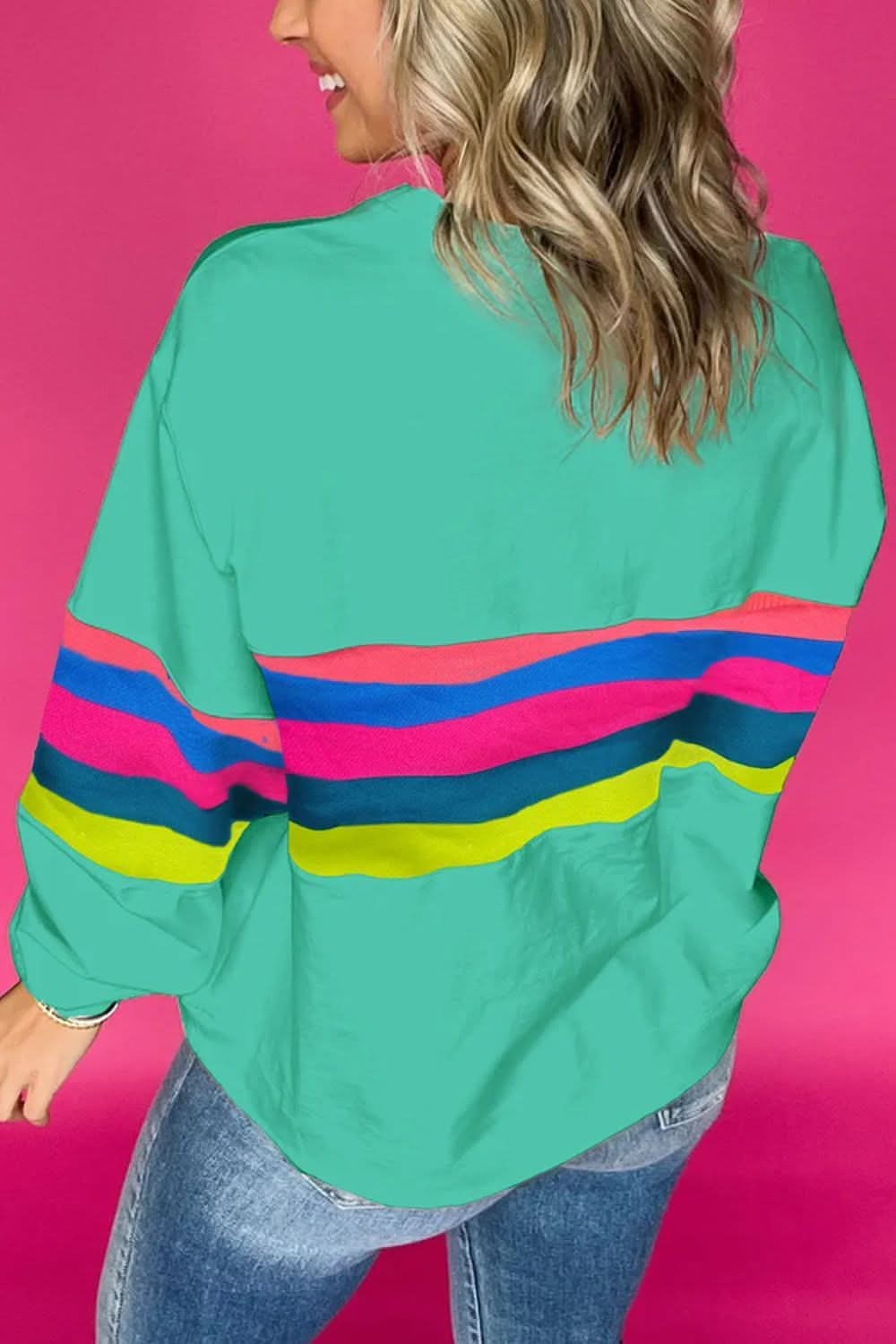 Chic long sleeve contrast top