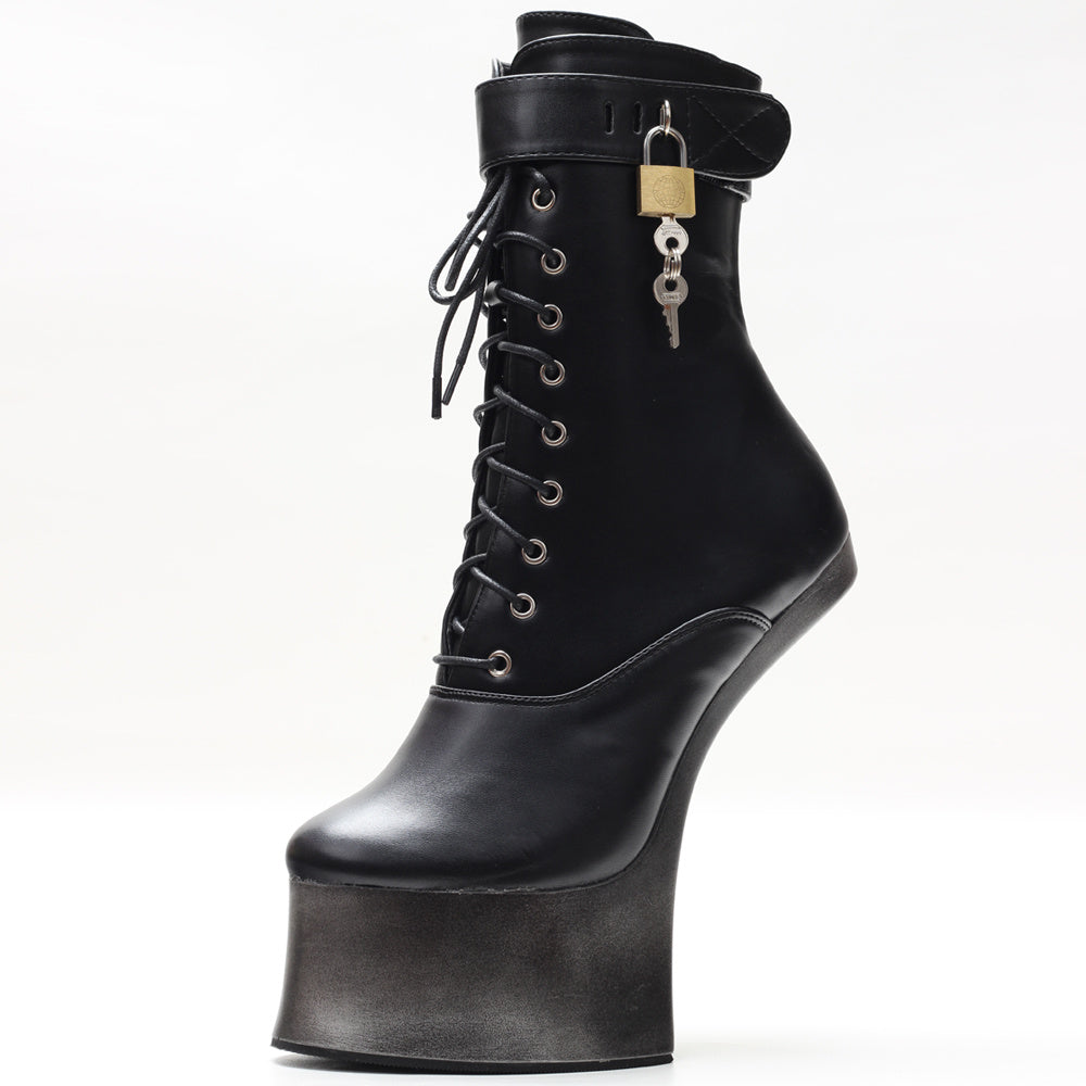 18cm Super High Heel Donkey Hoof Fancy Ankle Boots