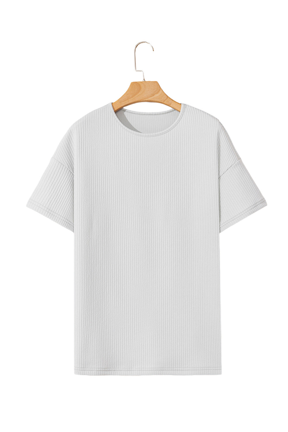 Light Grey Textured Loose Fit T-Shirt