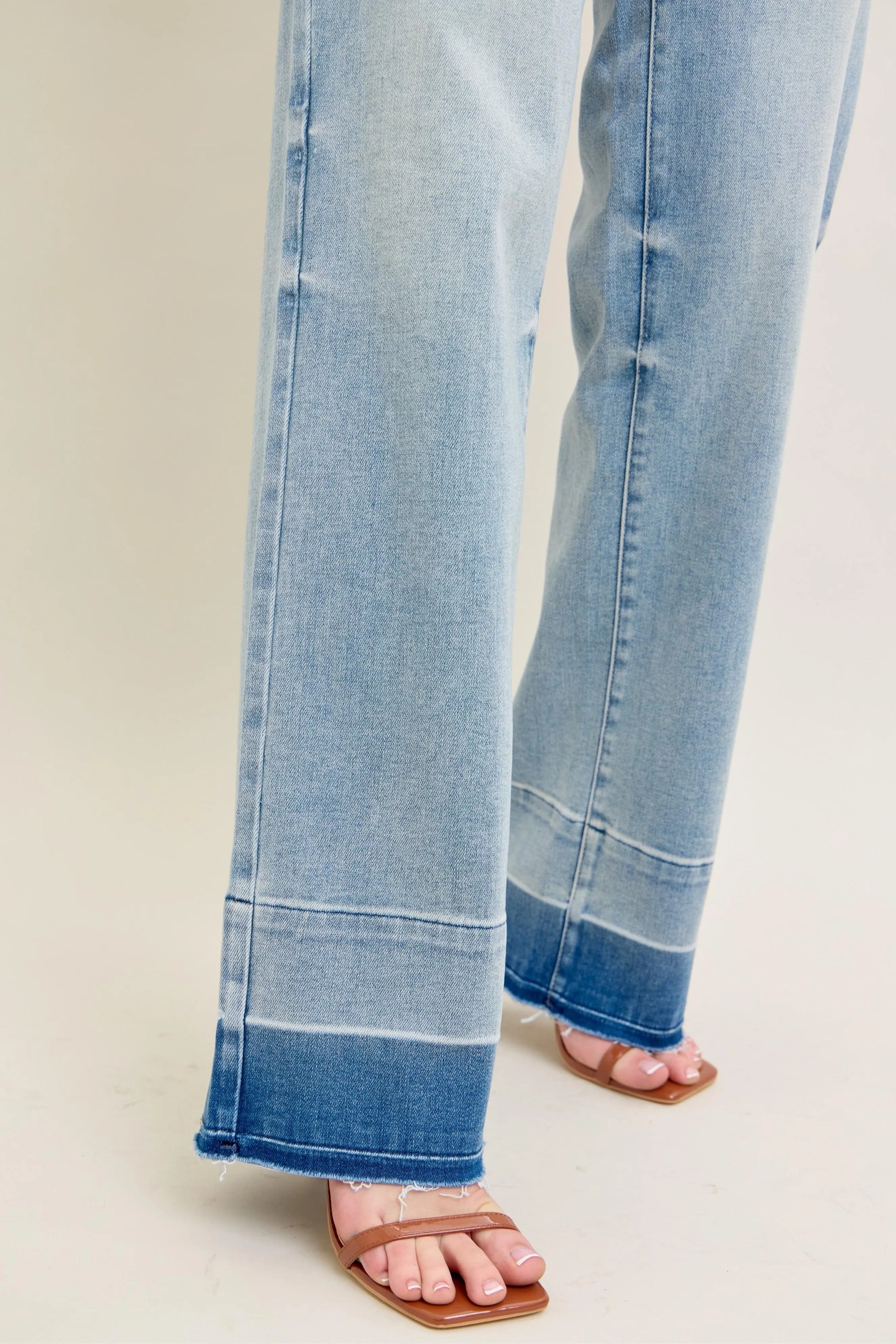 Judy Blue Plus Size Full Size Wide Leg Jeans with Released Hem
