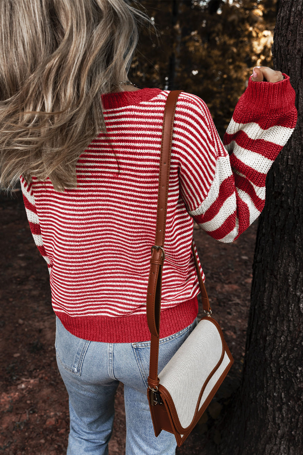 Premium Emily Stripe Textured Sweater for Women with Dropped Shoulder Design and Cozy Comfort