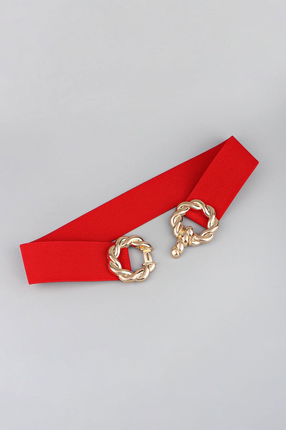 Elastic belt with zinc alloy buckle