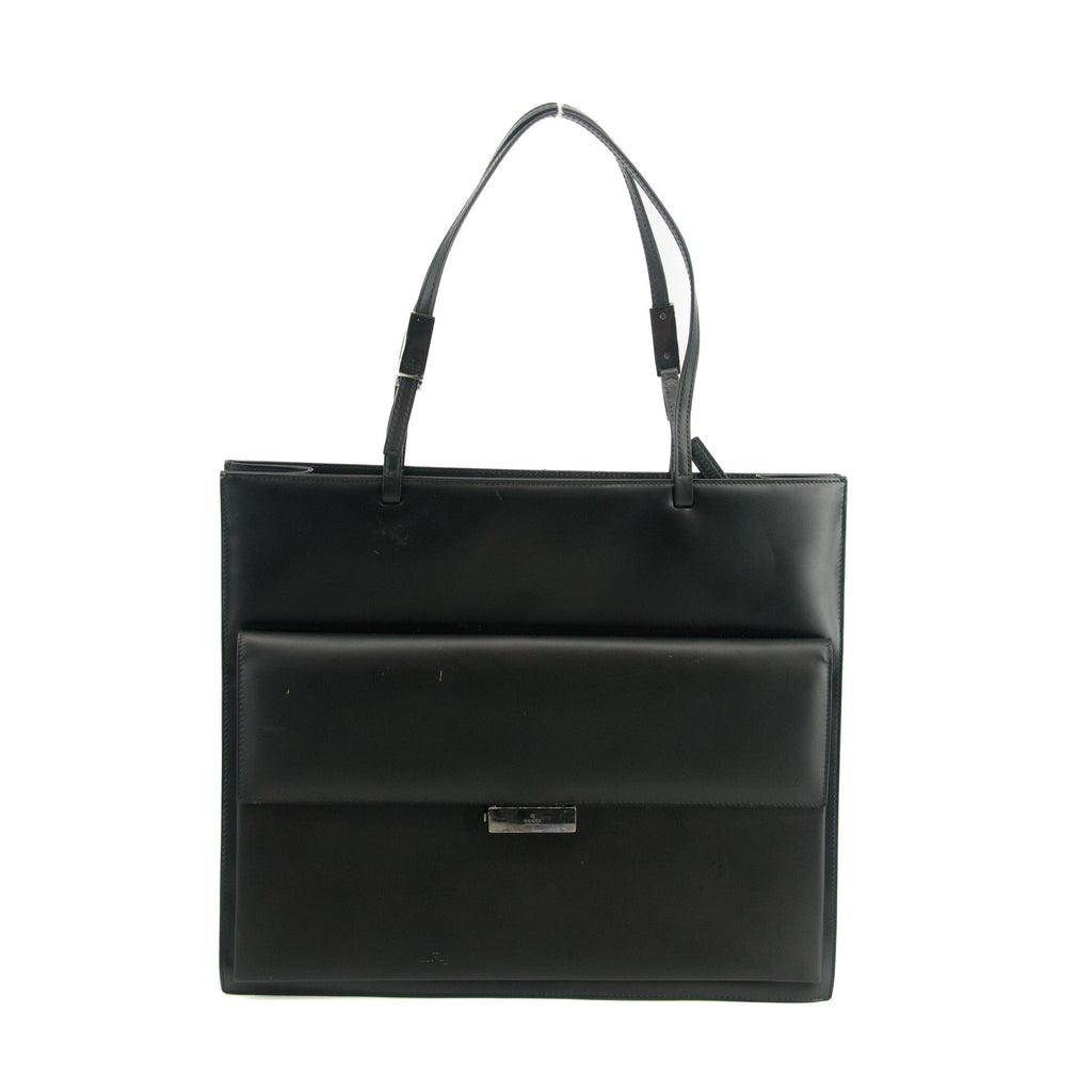 Gucci Black Smooth Leather Business Shoulder Bag #3432