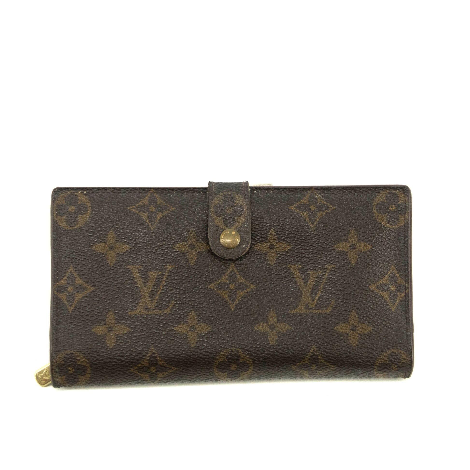 Louis Vuitton Monogram Canvas Brown Kisslock Wallet #3909