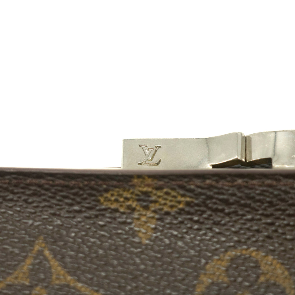 Louis Vuitton Monogram Canvas Brown Kisslock Wallet #3909