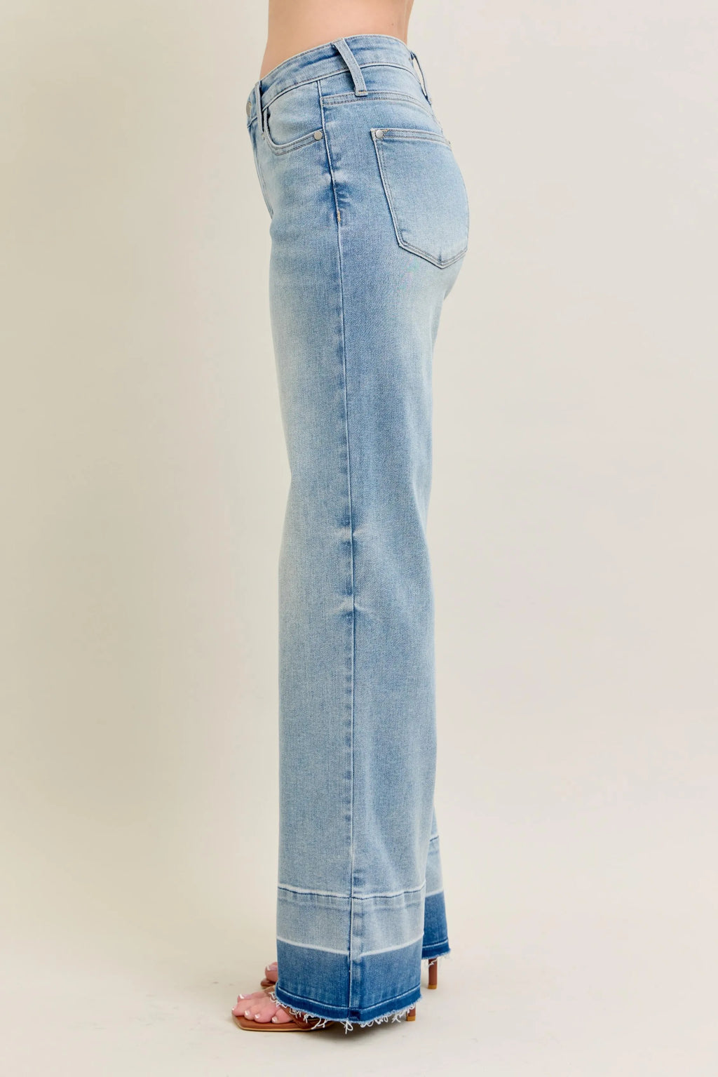 Judy Blue Plus Size Full Size Wide Leg Jeans with Released Hem