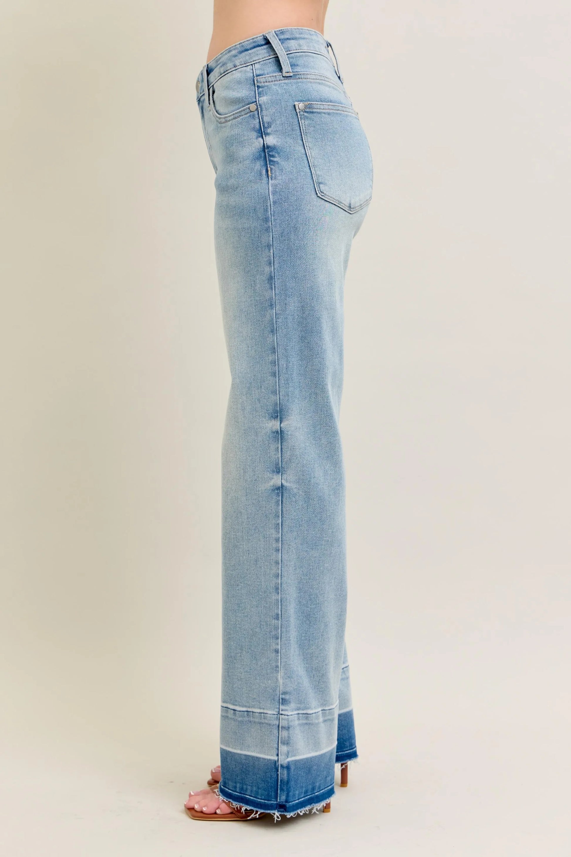 Judy Blue Plus Size Full Size Wide Leg Jeans with Released Hem