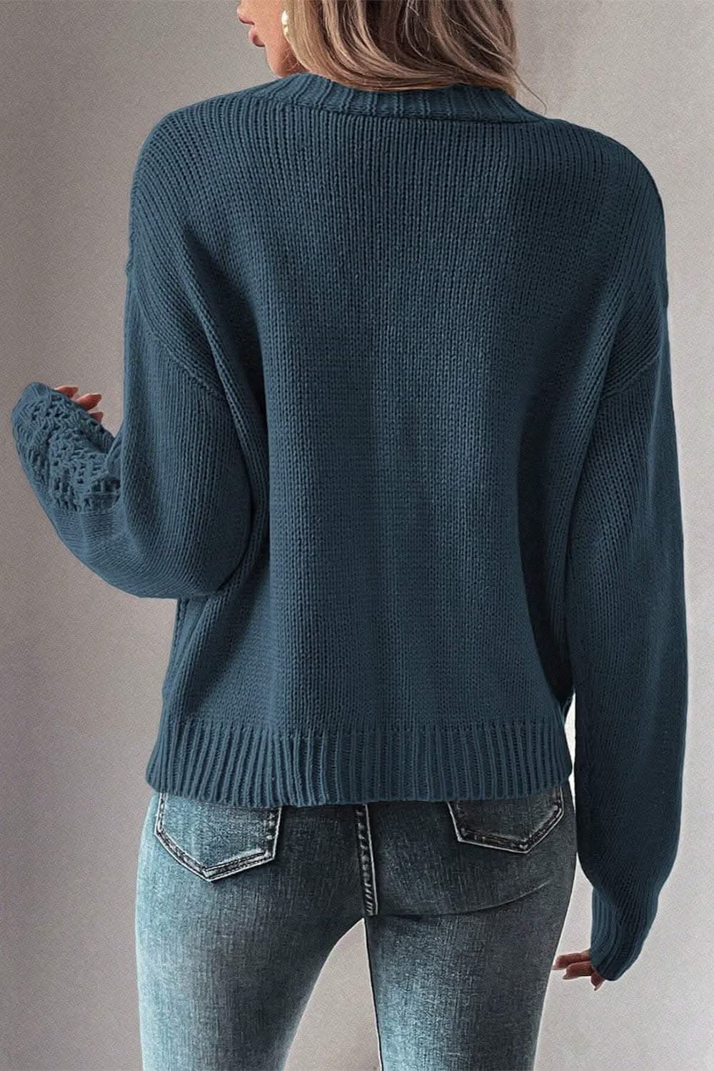 Stylish openwork cardigan - cotton blend