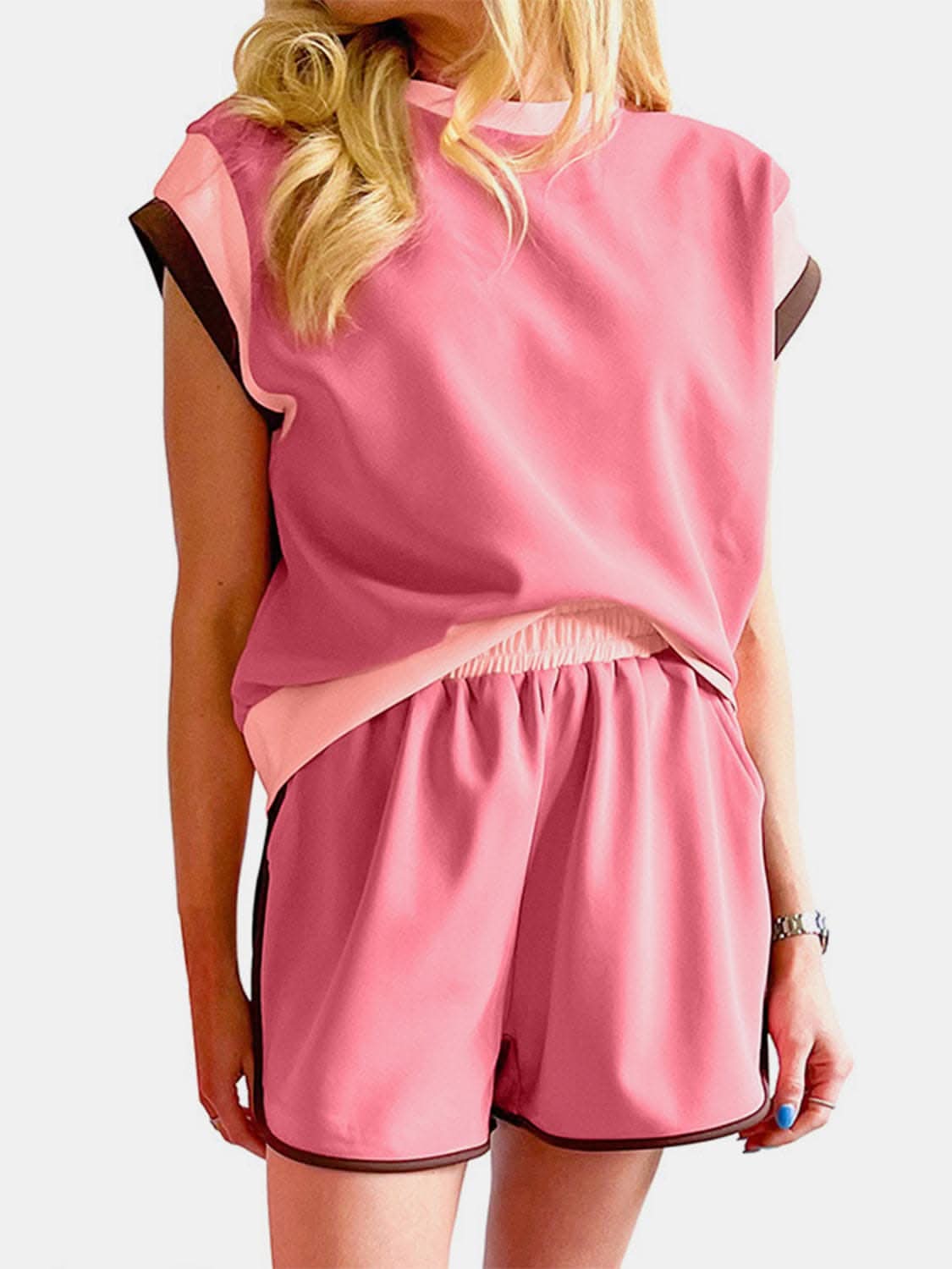 Stylish Two-Piece Top and Shorts Set