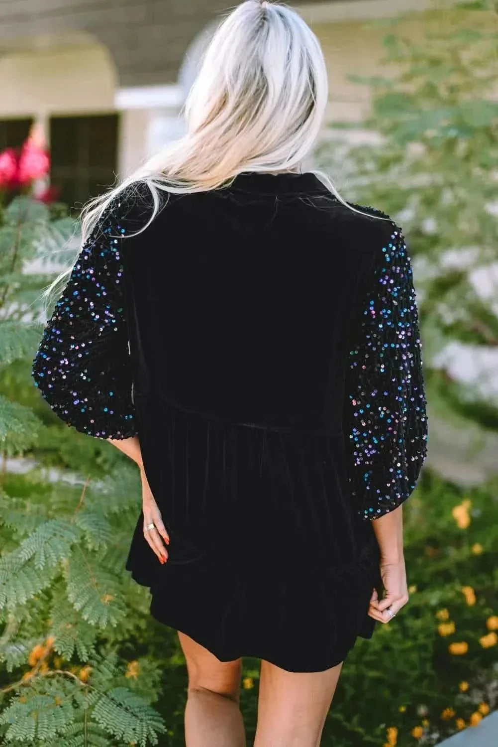 Sequin oversized collared shirt