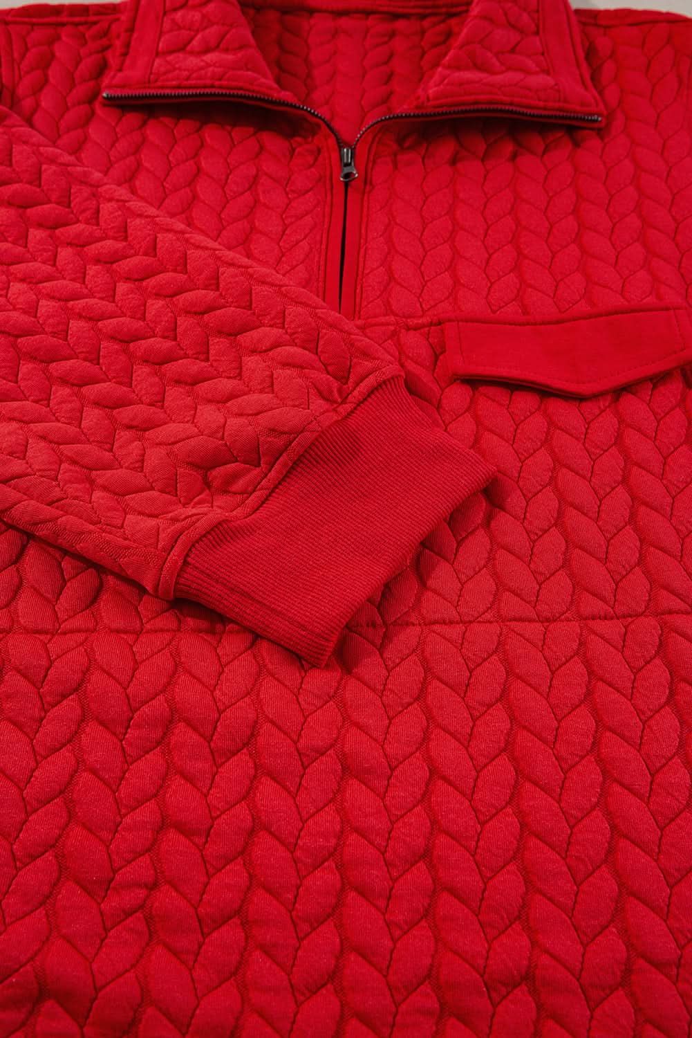 Tomato red plus size pullover