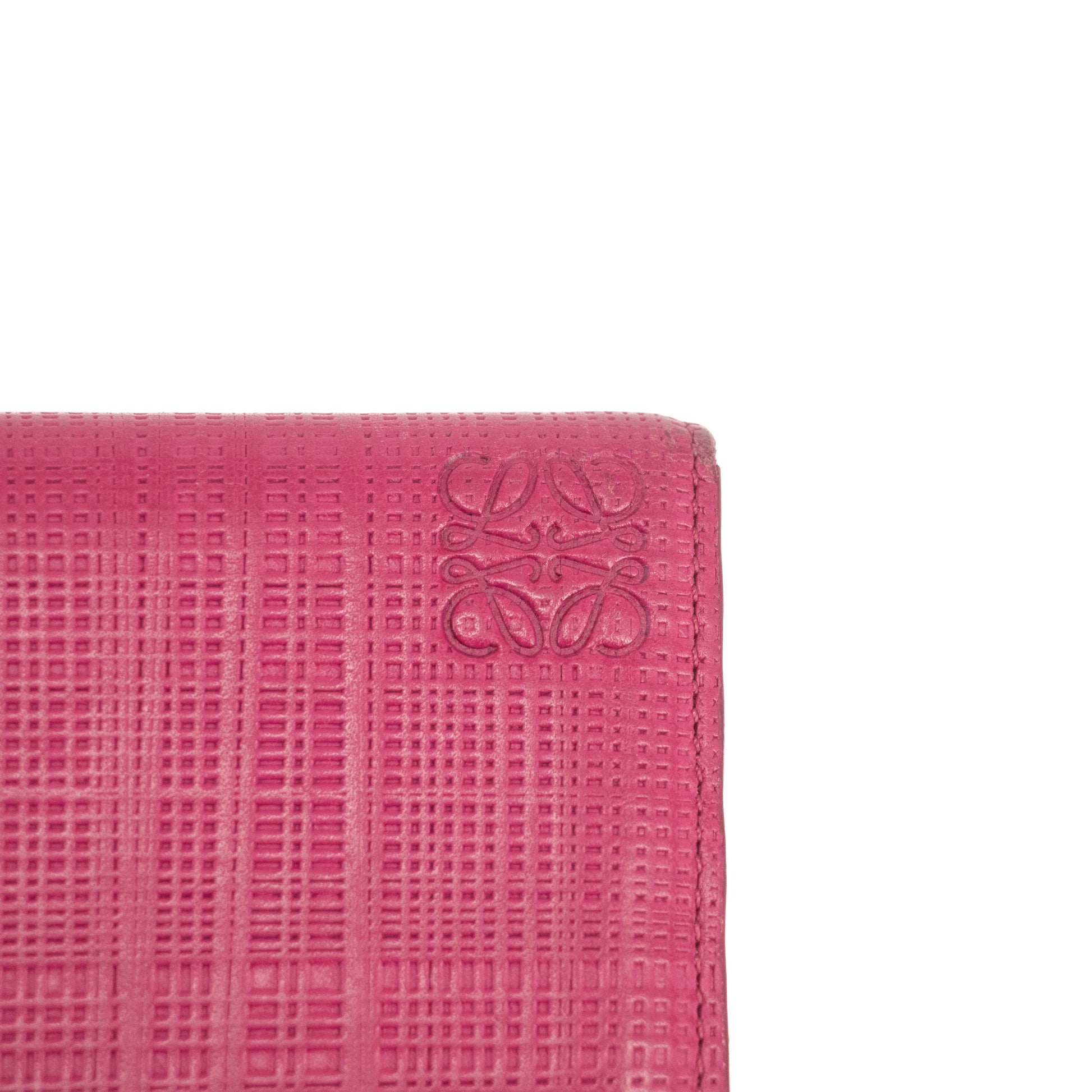 Loewe Anagram Pink Leather Bifold Long Wallet #5147