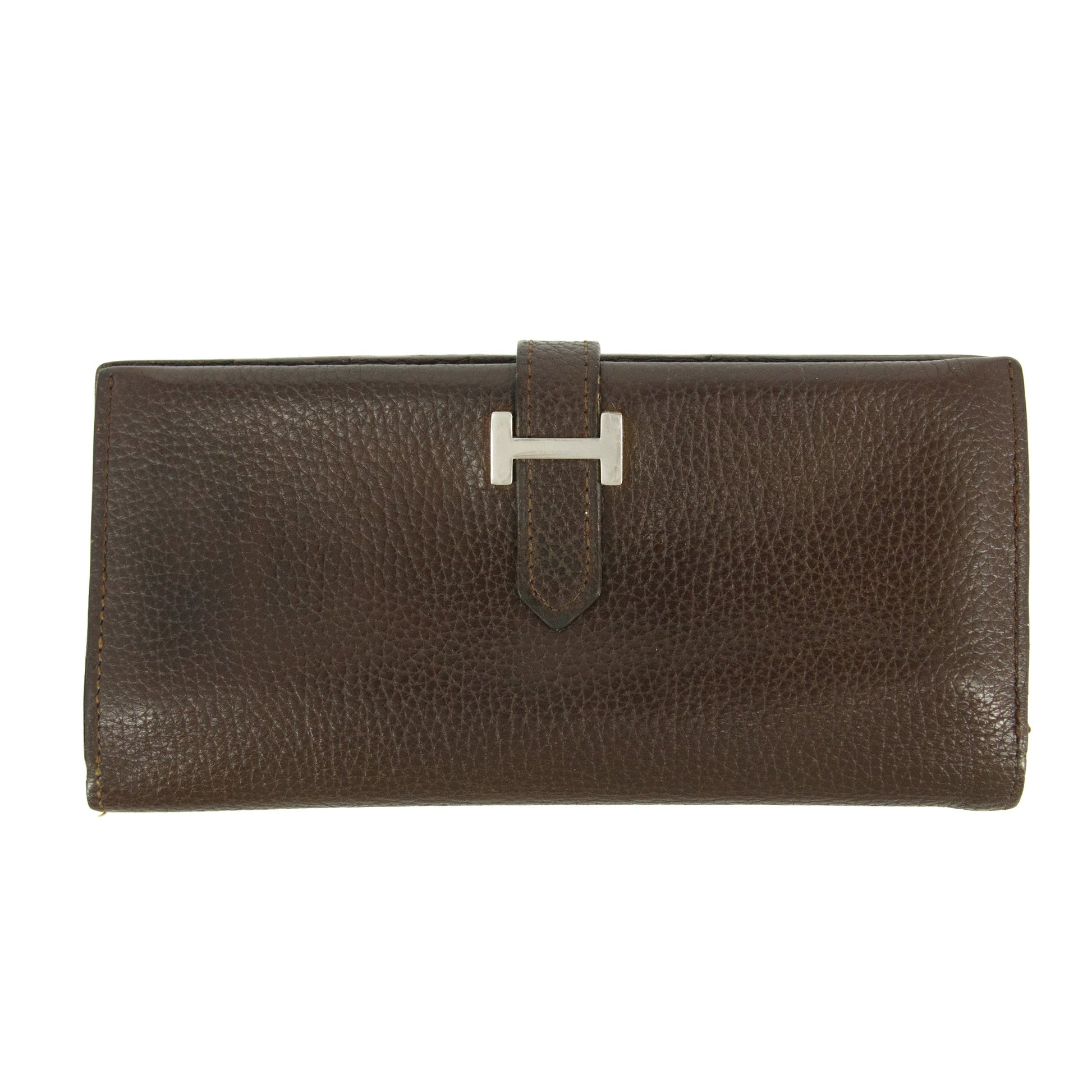 Hermes Brown Leather Long Wallet #5179