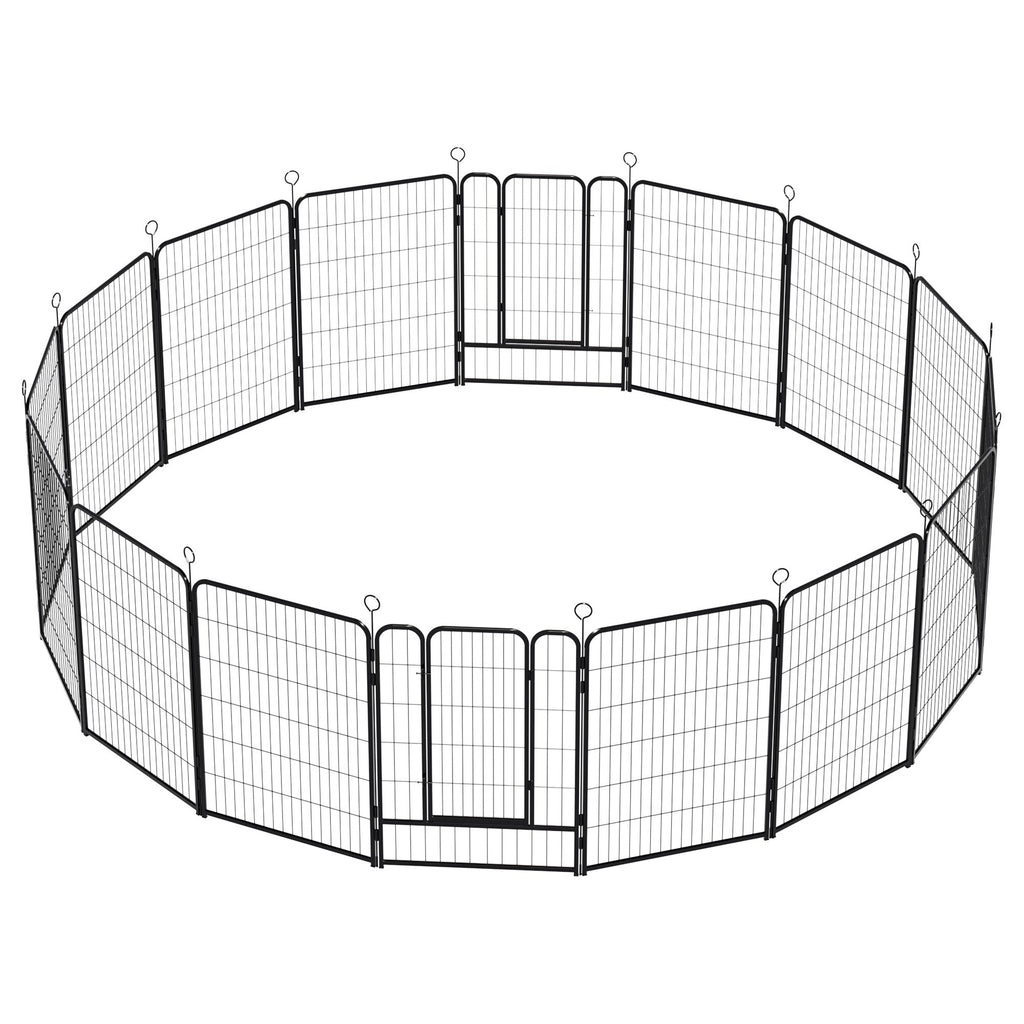 16 Panels Heavy Duty Metal Playpen with Self-Locking Gate, Extra Tall 40' Dog Fence Pet Exercise Pen for Outdoor and Indoor-Easy Setup Exercise Pen for Large Dogs