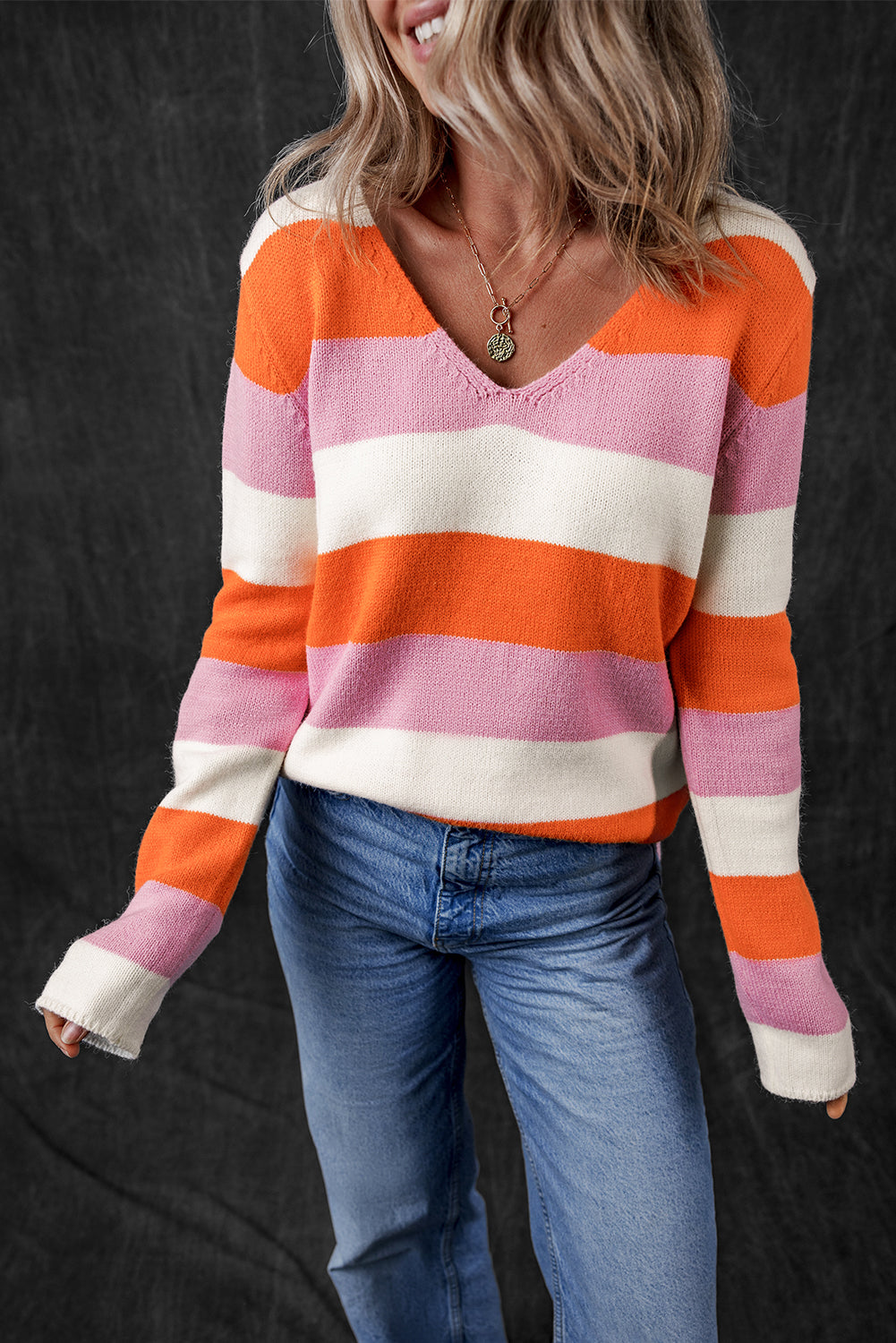 Premium Laylani Stripe Casual Sweater for Everyday Comfort and Style