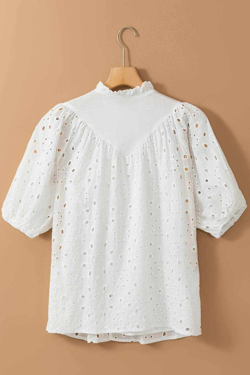 Elegant eyelet blouse - cotton, button-up