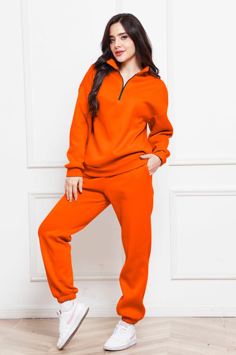 Cozy half zip sweatshirt & jogger set