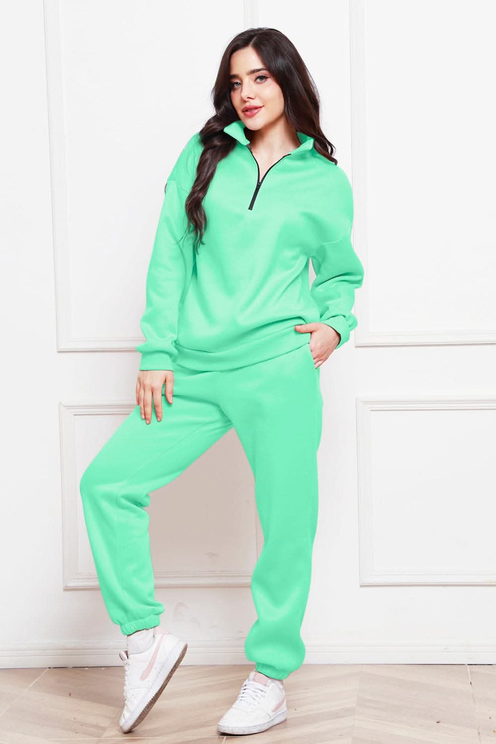 Cozy half zip sweatshirt & jogger set