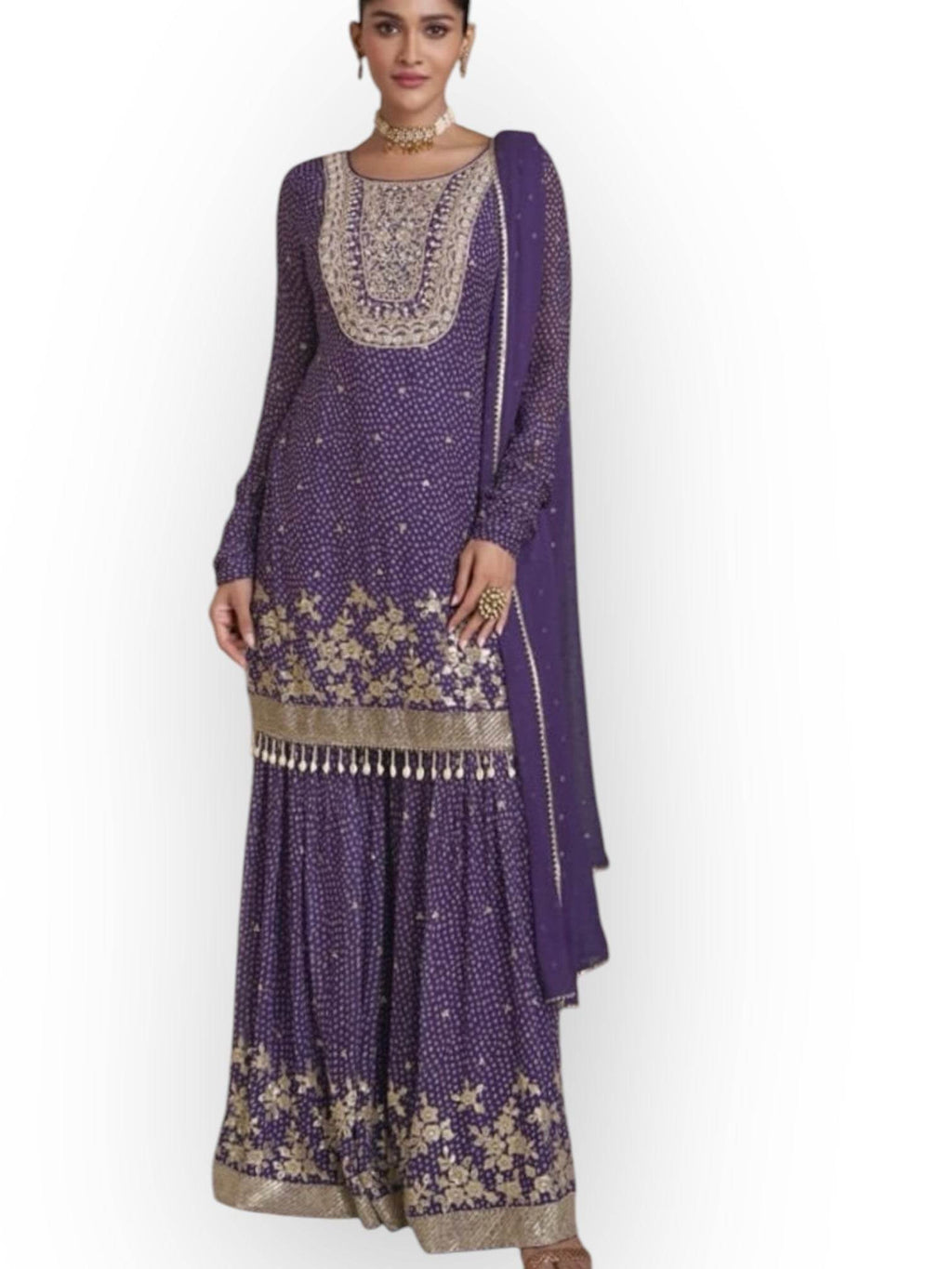 Designer party wear sharara suit