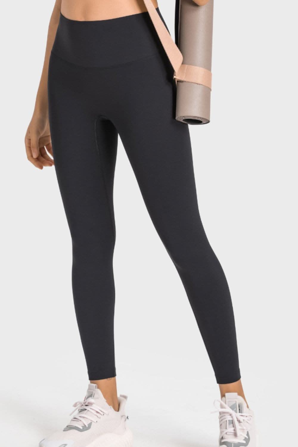 High-rise yoga leggings with wide waistband