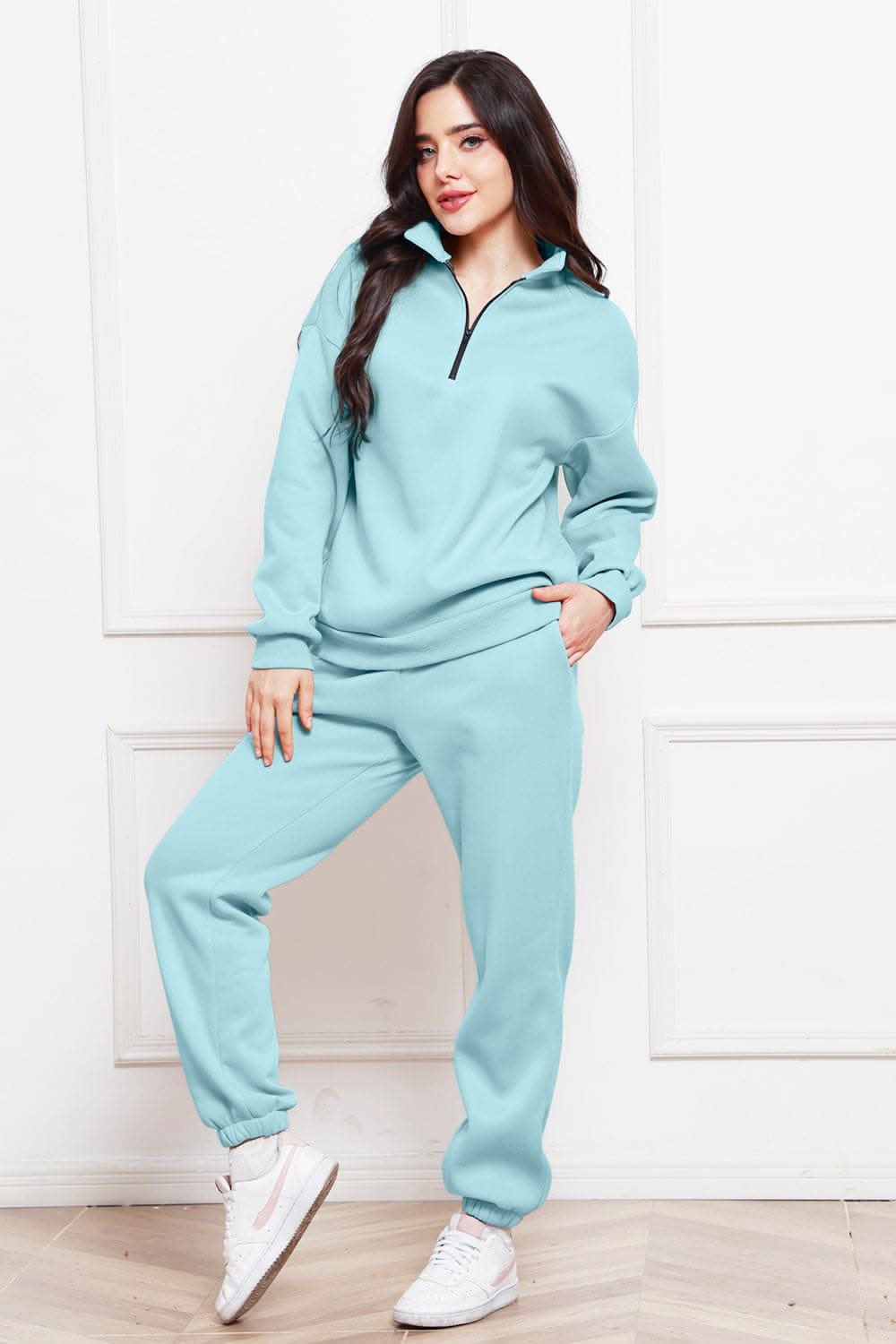 Cozy half zip sweatshirt & jogger set