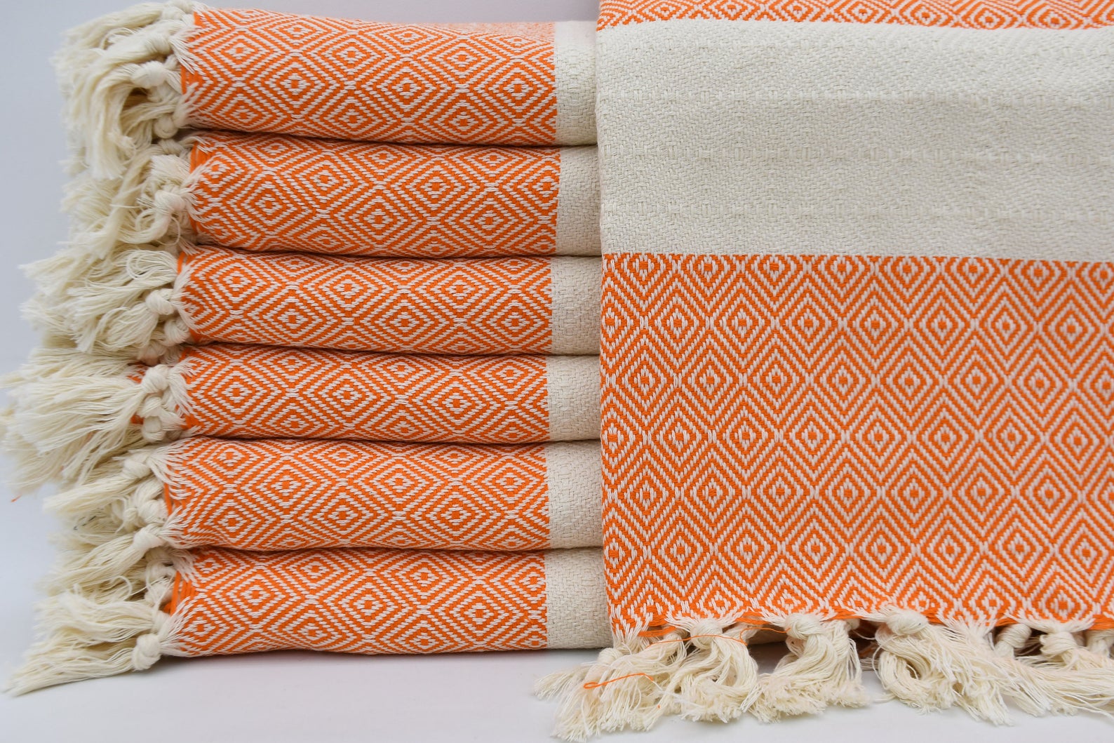 Venice Orange Turkish Towel 100 Percent Cotton 40 Inch by 70 Inch Quick Dry Sand Resistant Eco Friendly Beach Bath Blanket