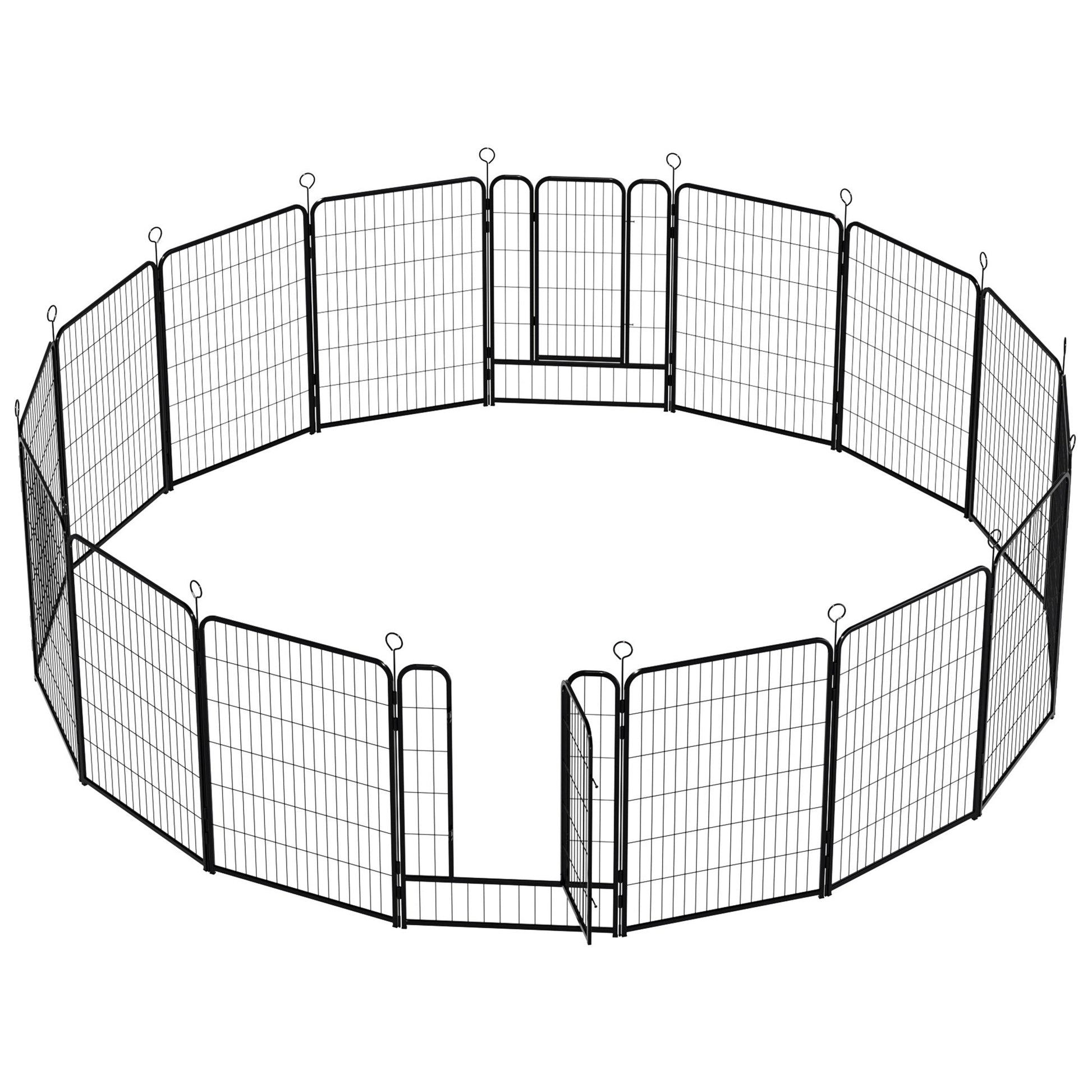 16 Panels Heavy Duty Metal Playpen with Self-Locking Gate, Extra Tall 40' Dog Fence Pet Exercise Pen for Outdoor and Indoor-Easy Setup Exercise Pen for Large Dogs