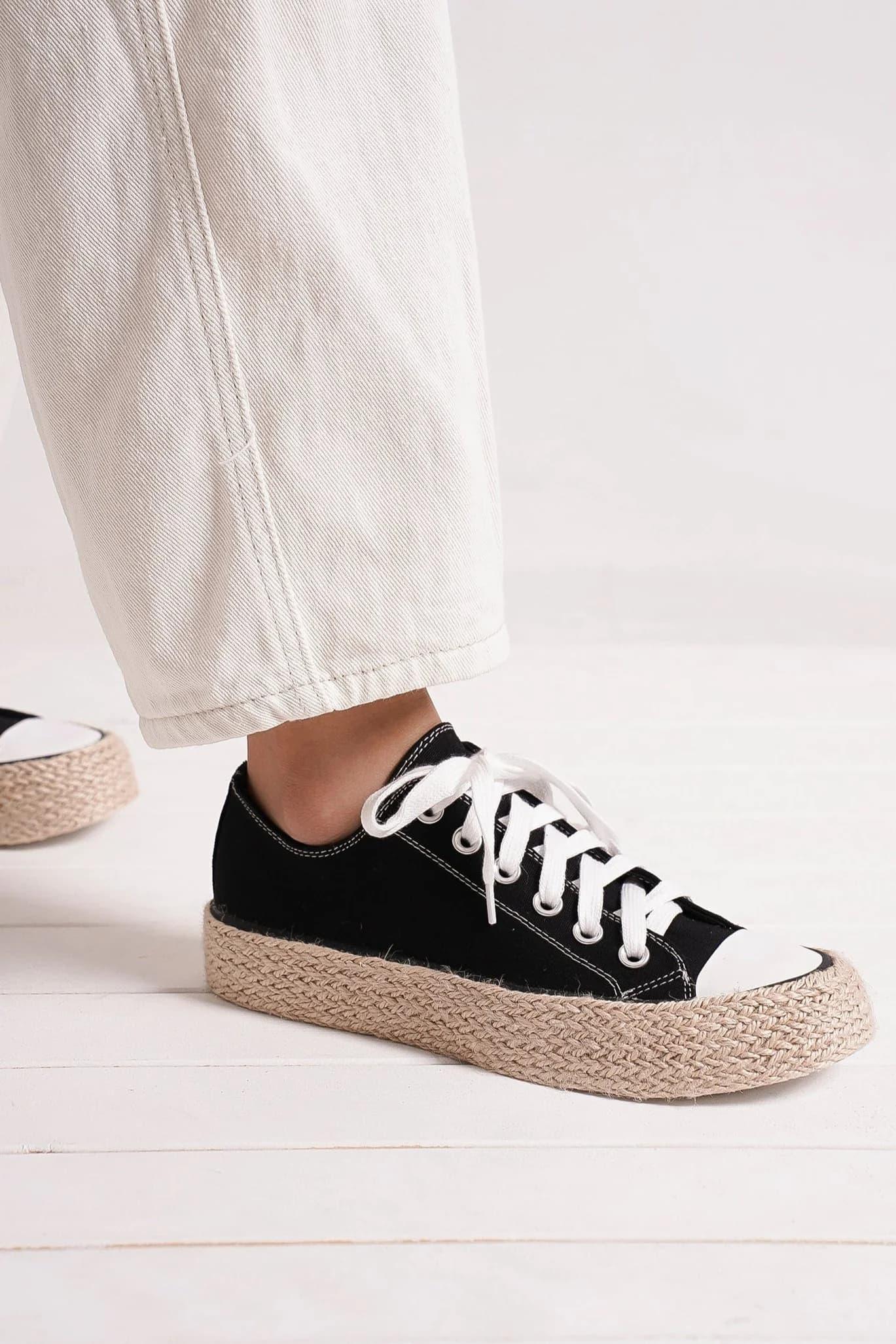 Mayfair Lace Up Woven Espadrille Sole Sneakers