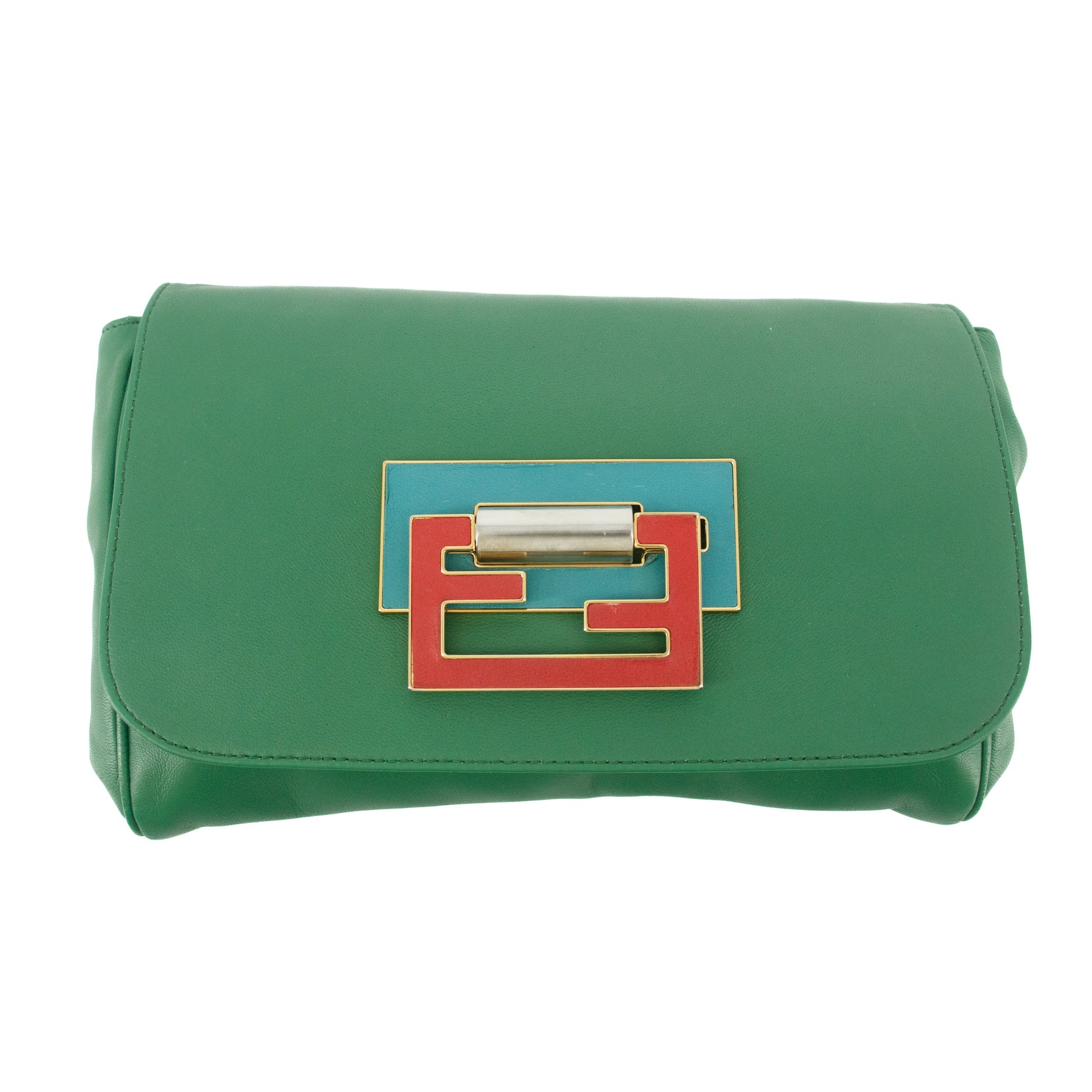 Fendi Green Baguette Fan Di Bag Crossbody Bag #9233