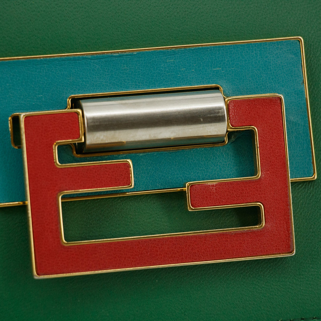 Fendi Green Baguette Fan Di Bag Crossbody Bag #9233