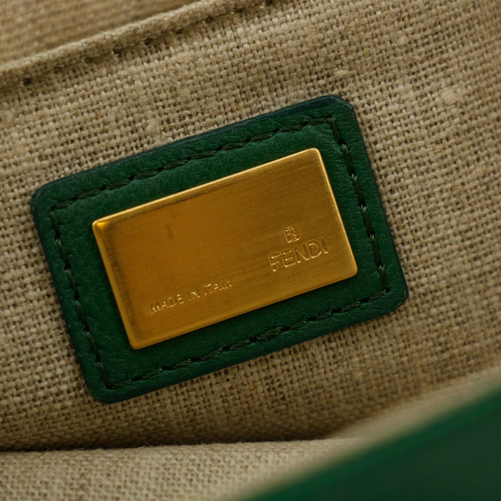 Fendi Green Baguette Fan Di Bag Crossbody Bag #9233
