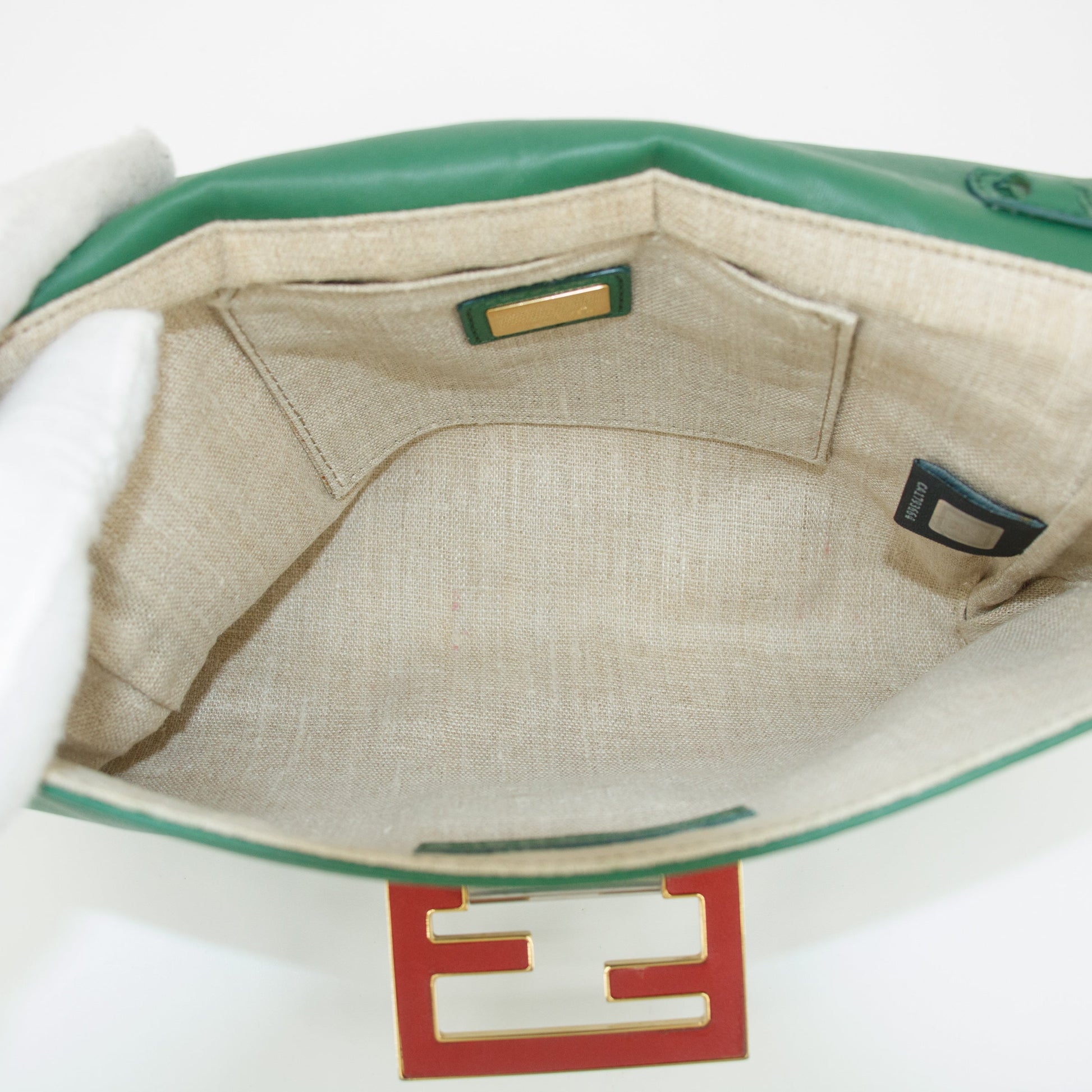 Fendi Green Baguette Fan Di Bag Crossbody Bag #9233