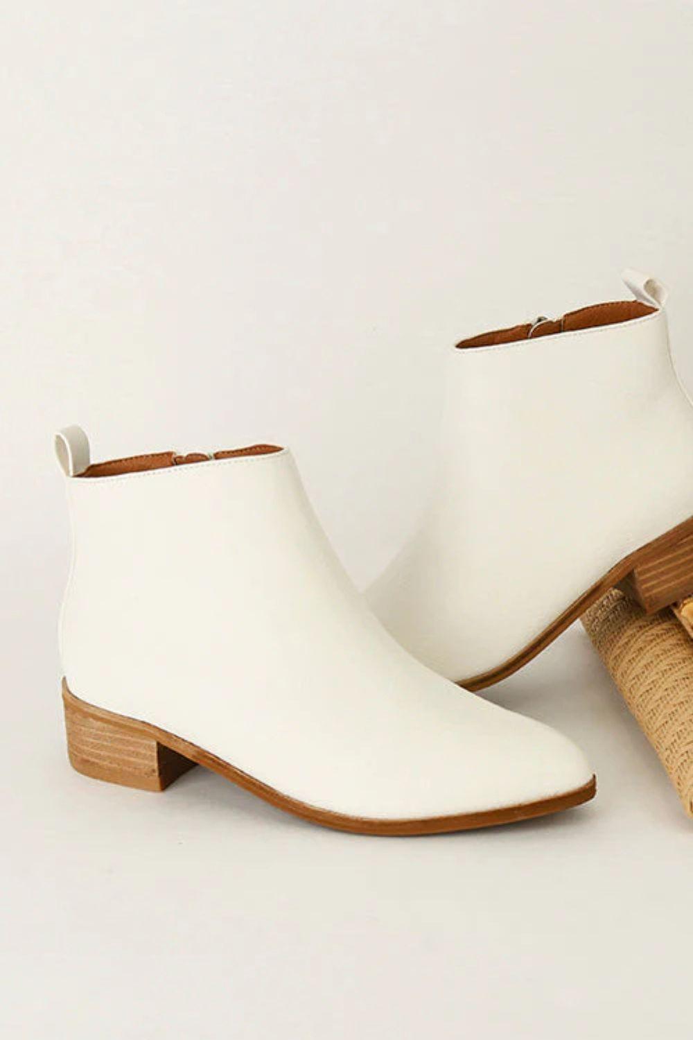MayFair PU Leather Block Heel Boots