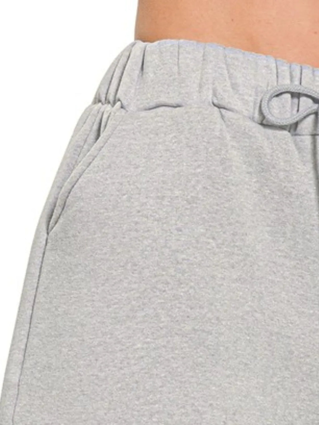 Fleece Drawstring Short Pants With Pockets