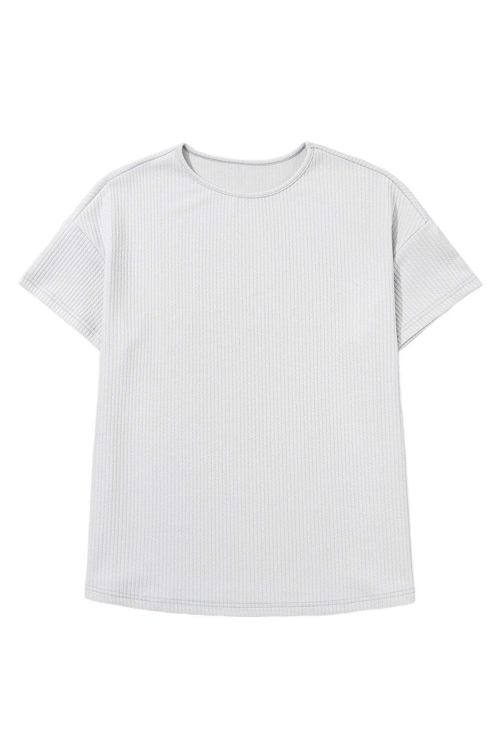 Light Grey Textured Loose Fit T-Shirt