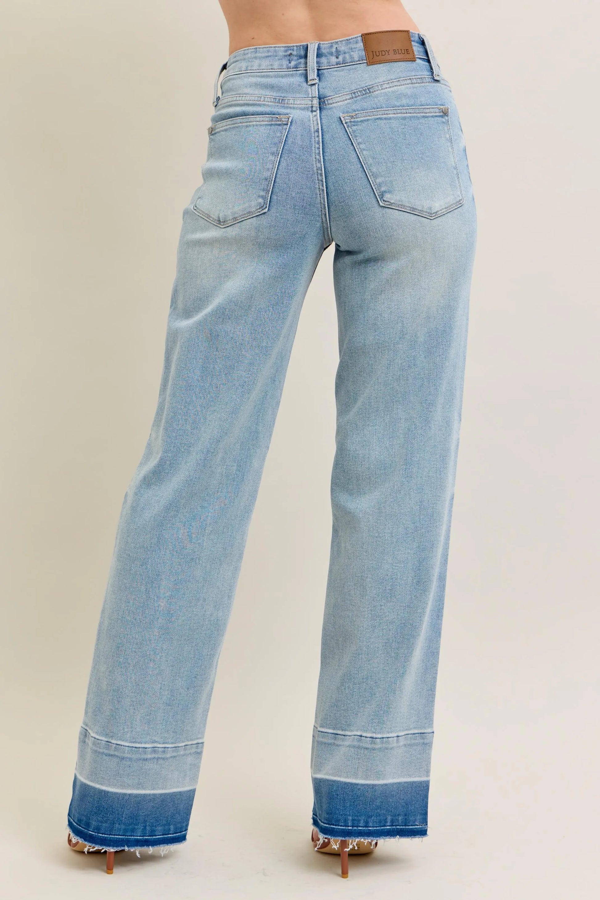 Judy Blue Plus Size Full Size Wide Leg Jeans with Released Hem
