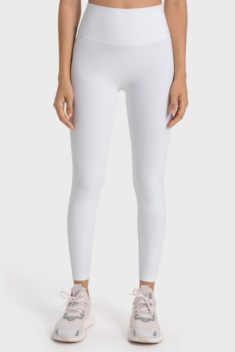 High-rise yoga leggings with wide waistband