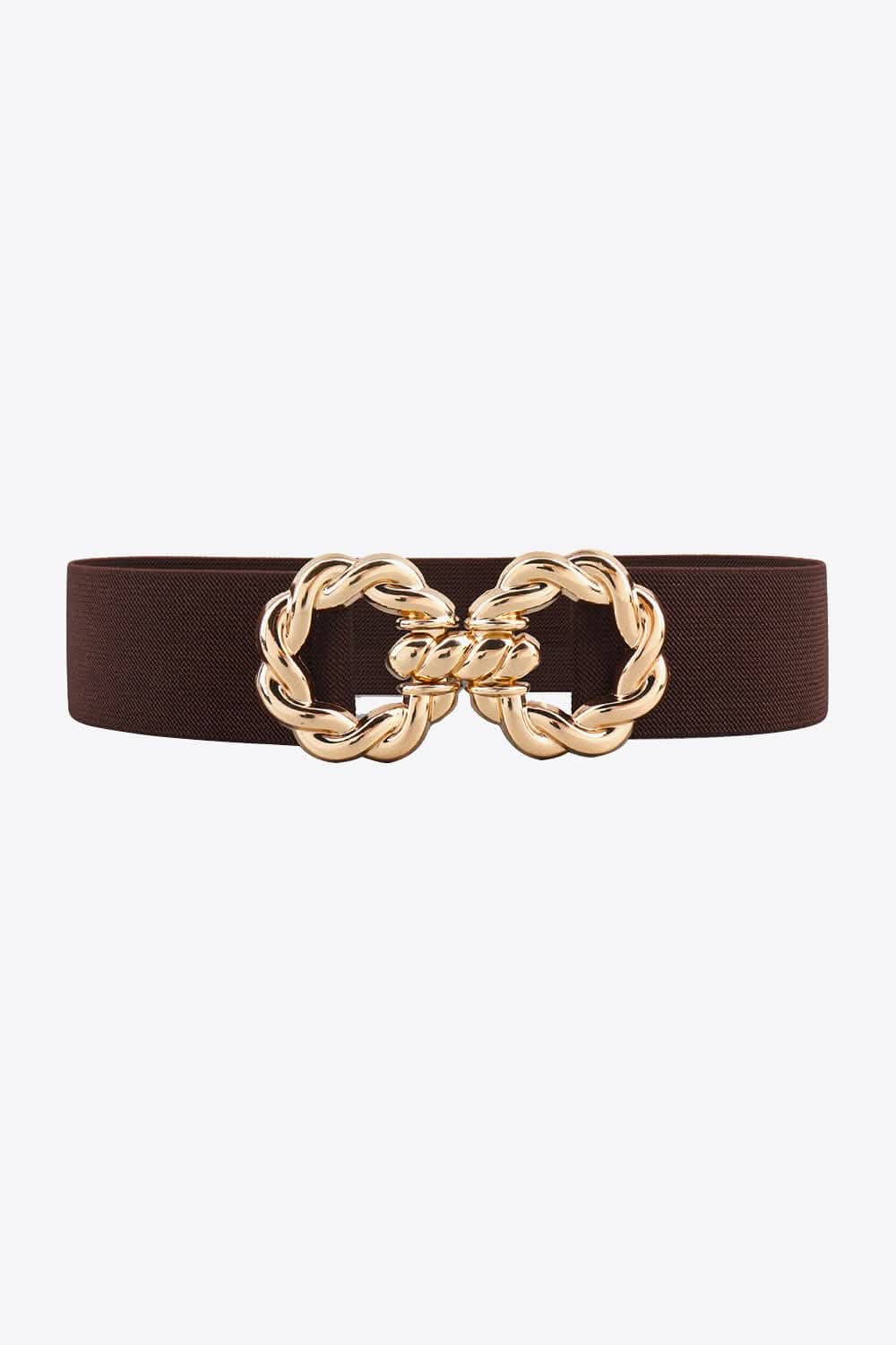 Elastic belt with zinc alloy buckle