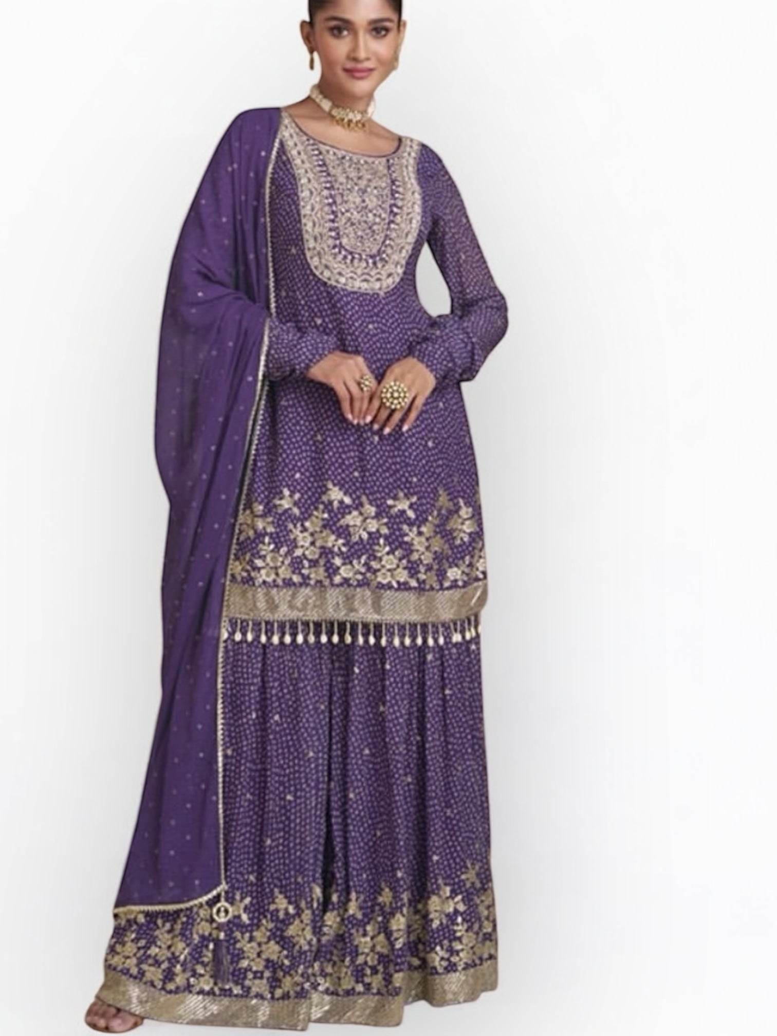 Designer party wear sharara suit