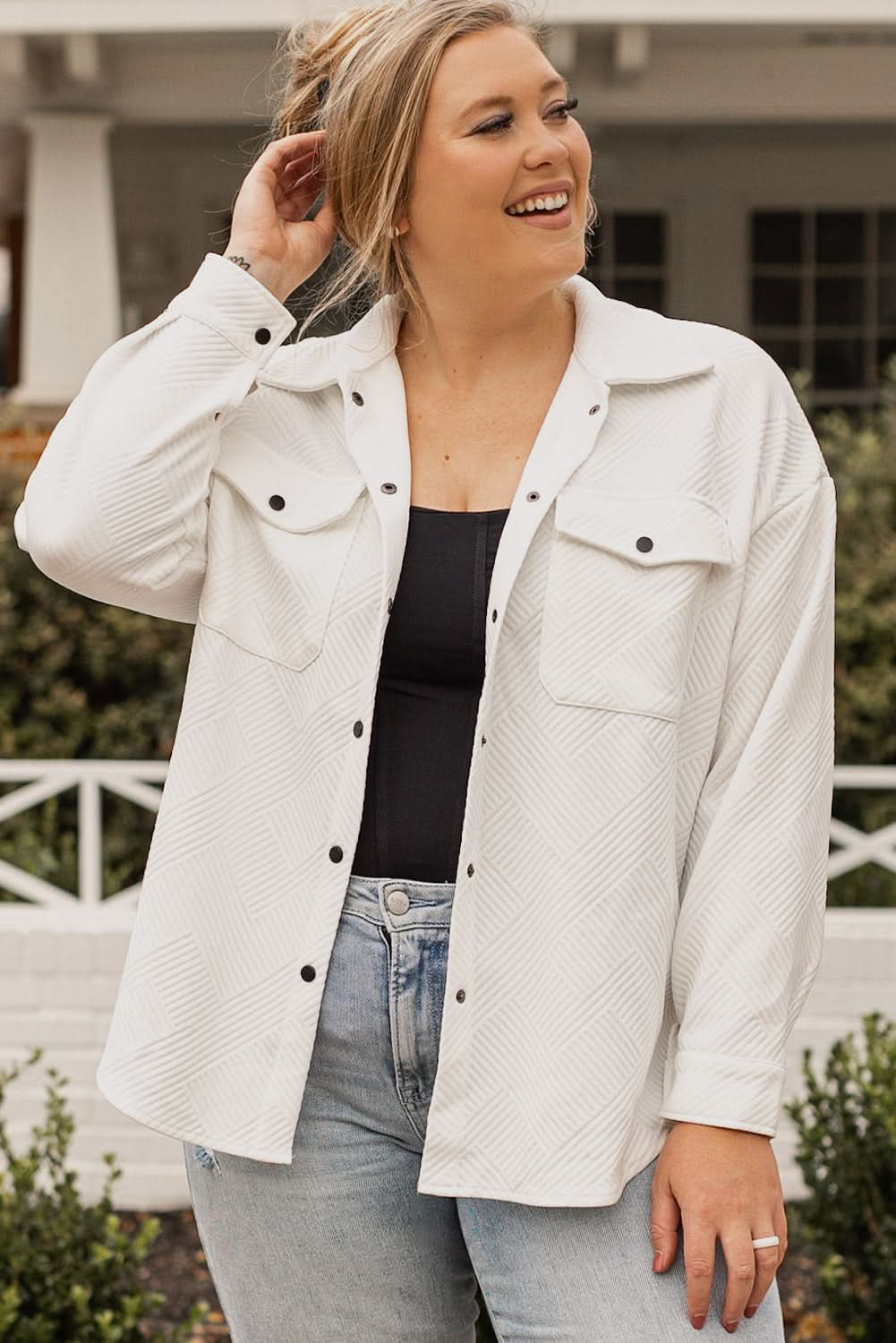 Love Salve: Plus Size Textured Jacket