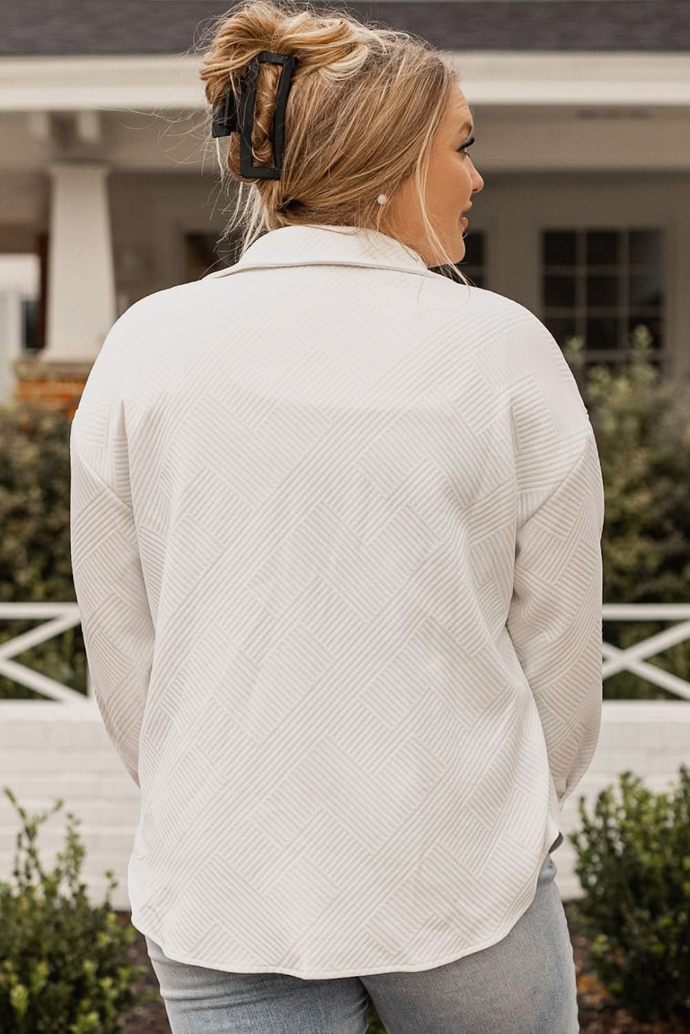 Love Salve: Plus Size Textured Jacket
