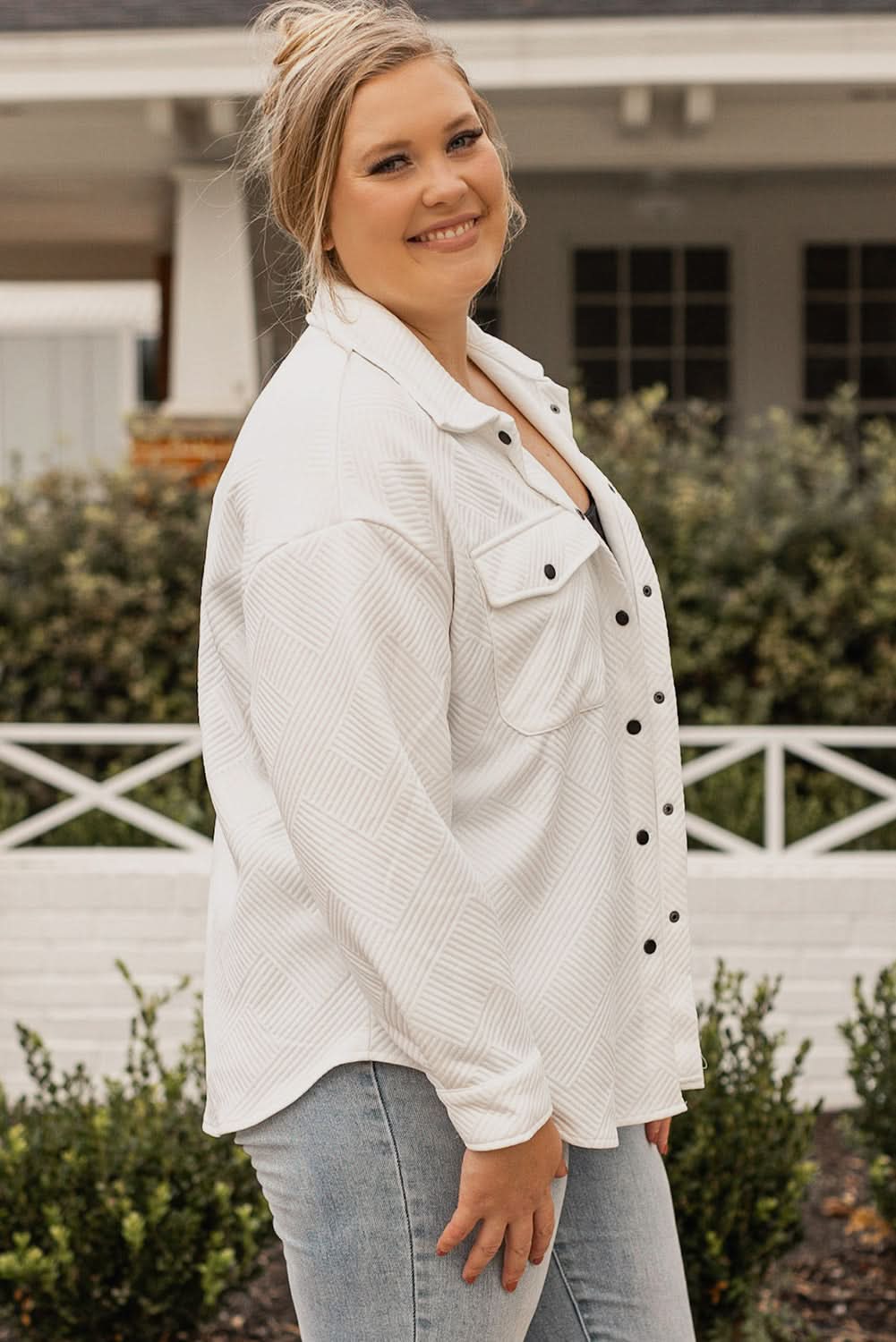 Love Salve: Plus Size Textured Jacket