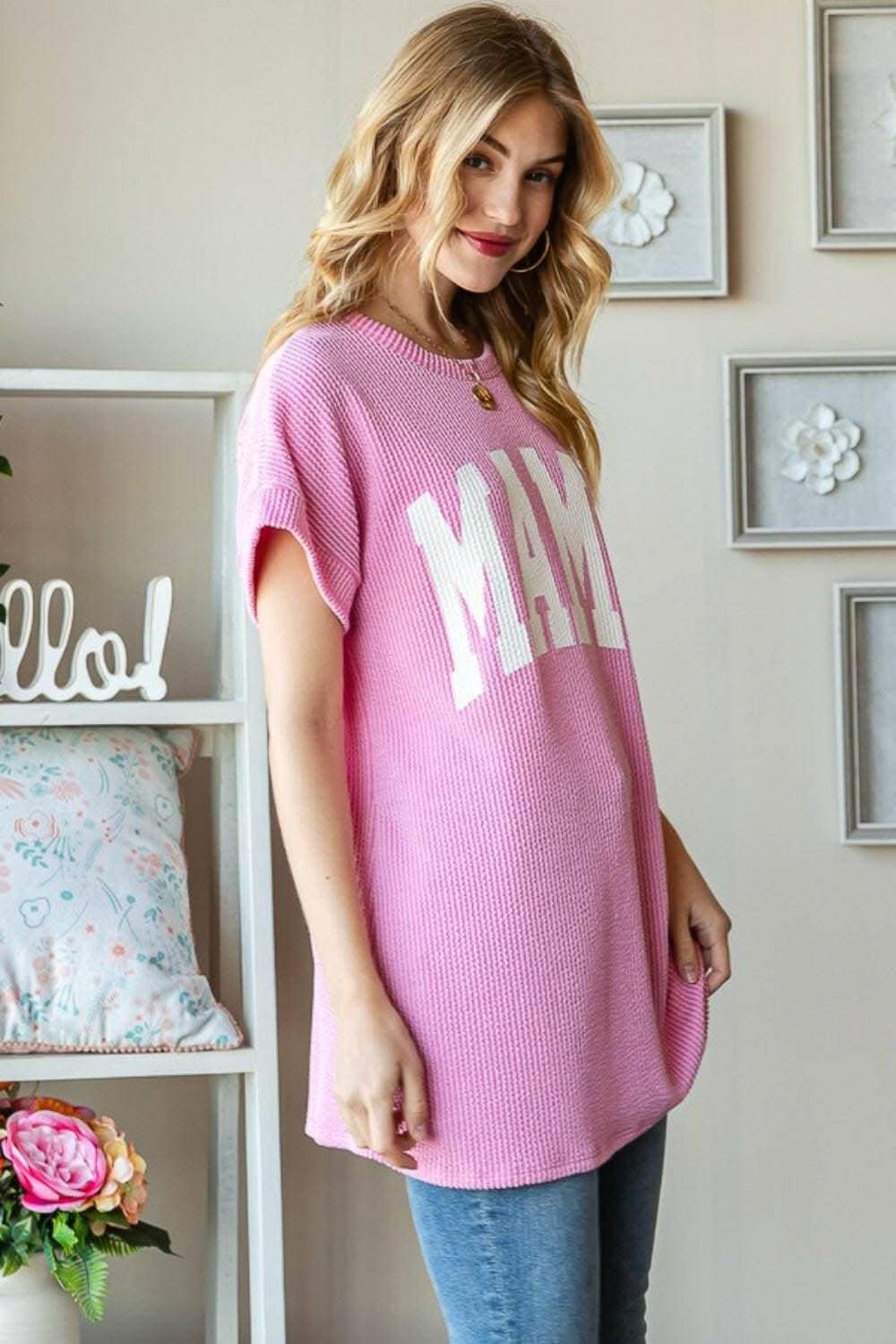Bold Letter Graphic Print Short Sleeve T-Shirt